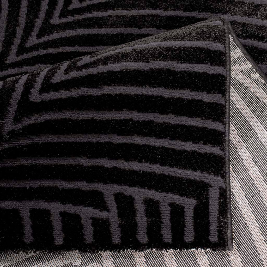 Carpet City Teppich »Friseé-Teppich FANCY 648«, rechteckig, 12 mm Höhe, Läufer, Kurzflor, 3D-Optik, Kreisförmiges Muster, Wohnzimmer