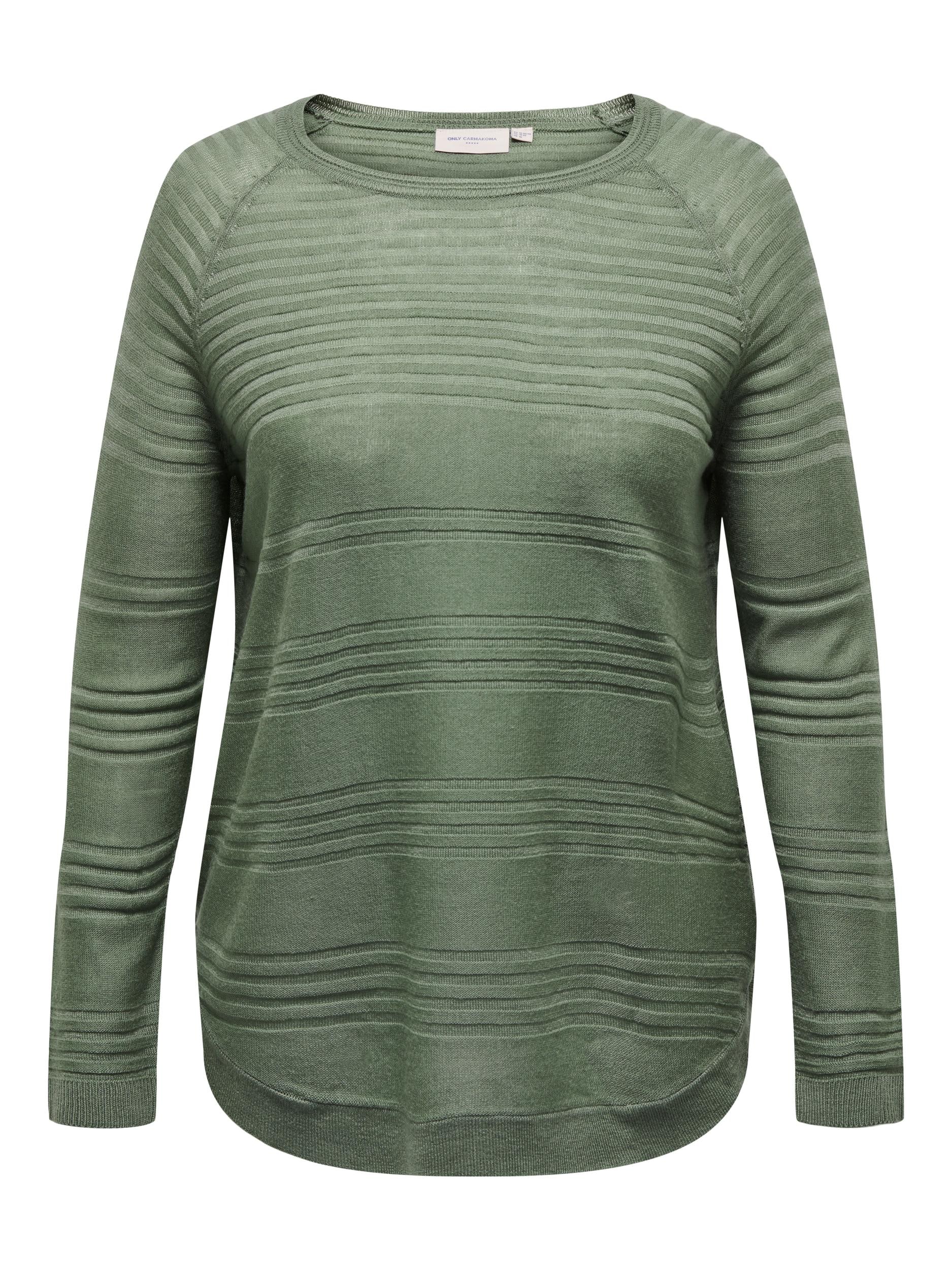 ONLY CARMAKOMA Rundhalspullover »CARNEWAIRPLAIN LS PULLOVER KNT«
