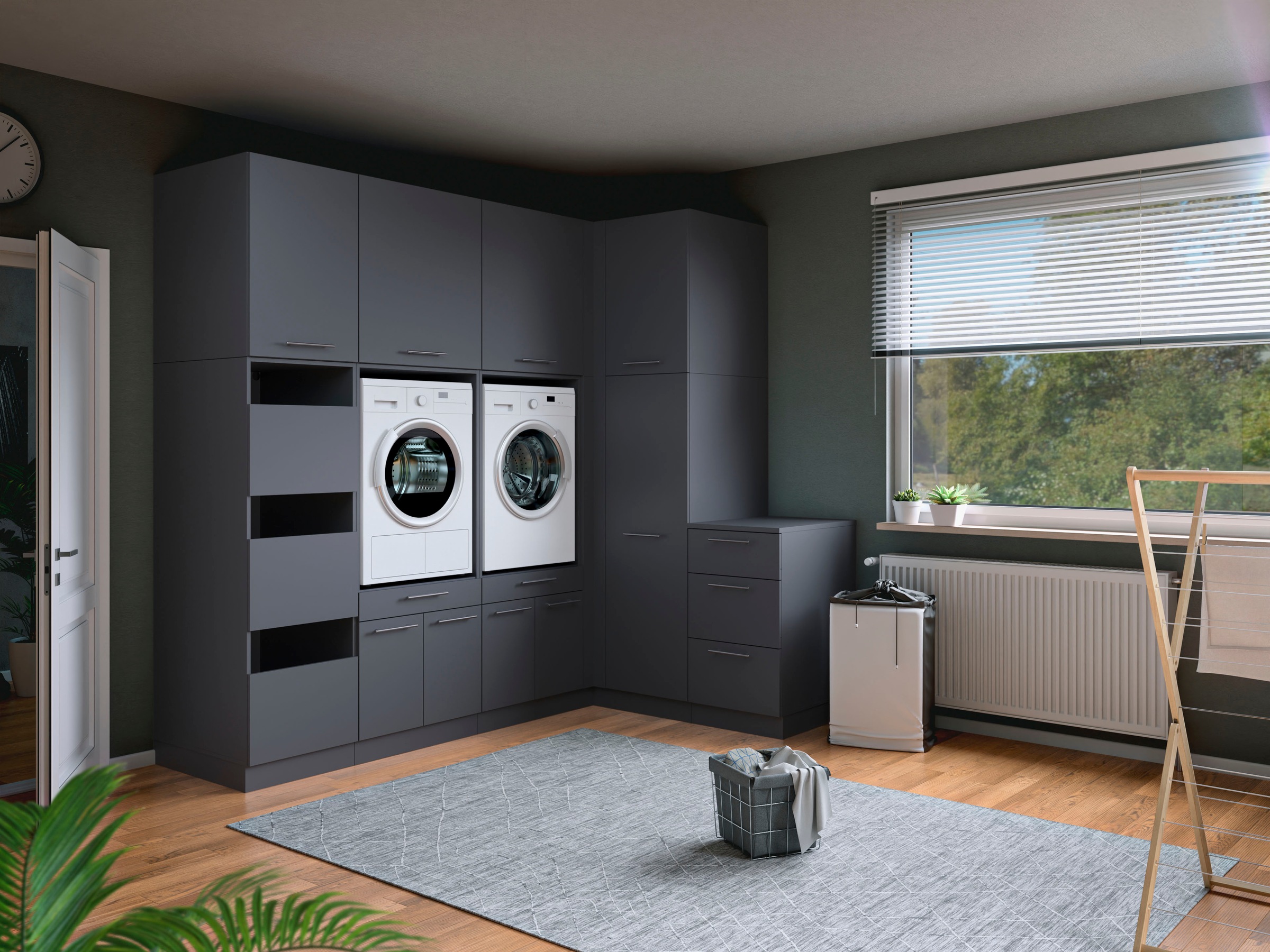 Laundreezy »Laundreezy, 9-tlg. Mehrzweckschrank-Set B/H/T 253/238/68 cm« 9 Stk. tlg.