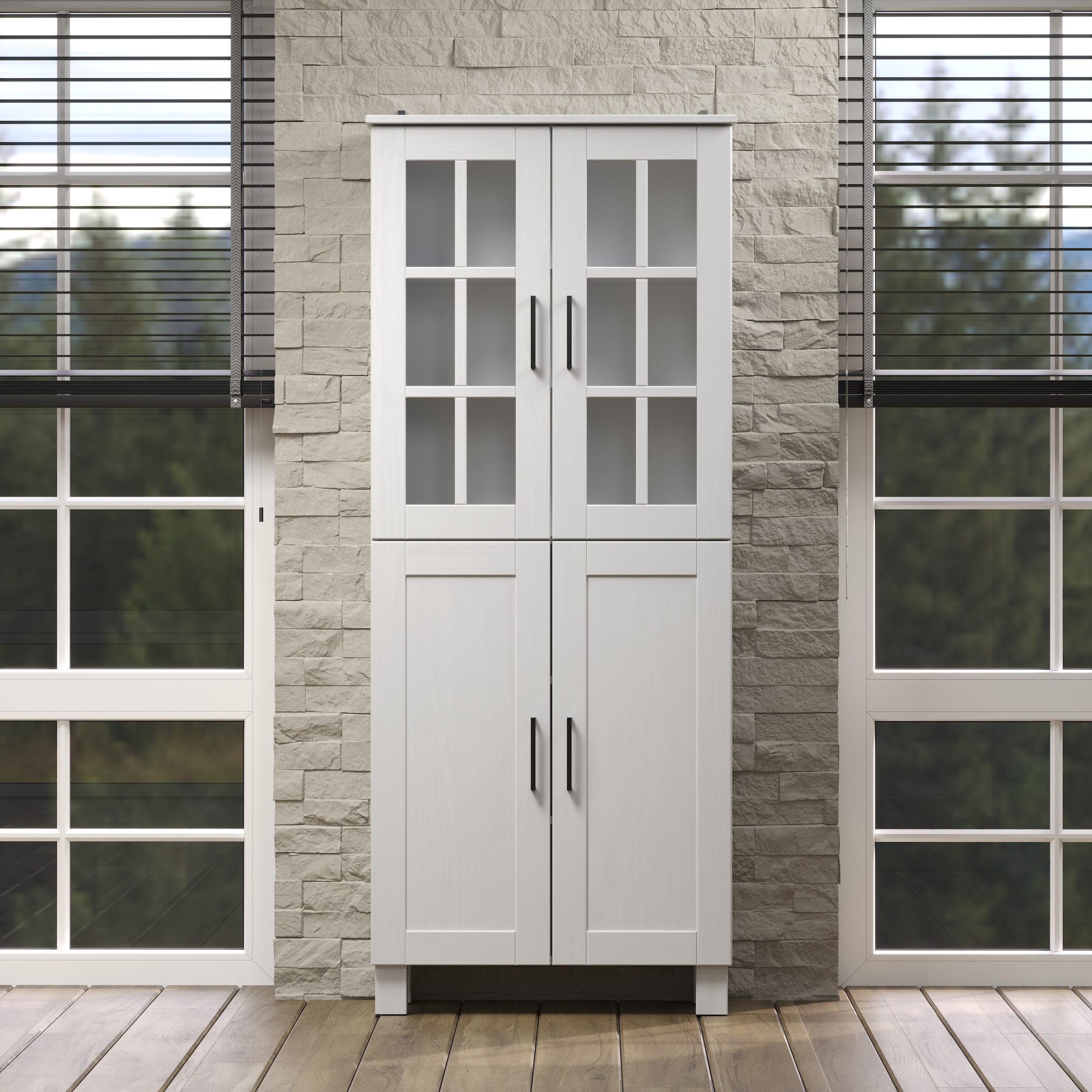 welltime Hochschrank »Ulea«, (1 St.), Breiter Badschrank aus Massivholz - Maße (B/T/H) 70/30/170 cm