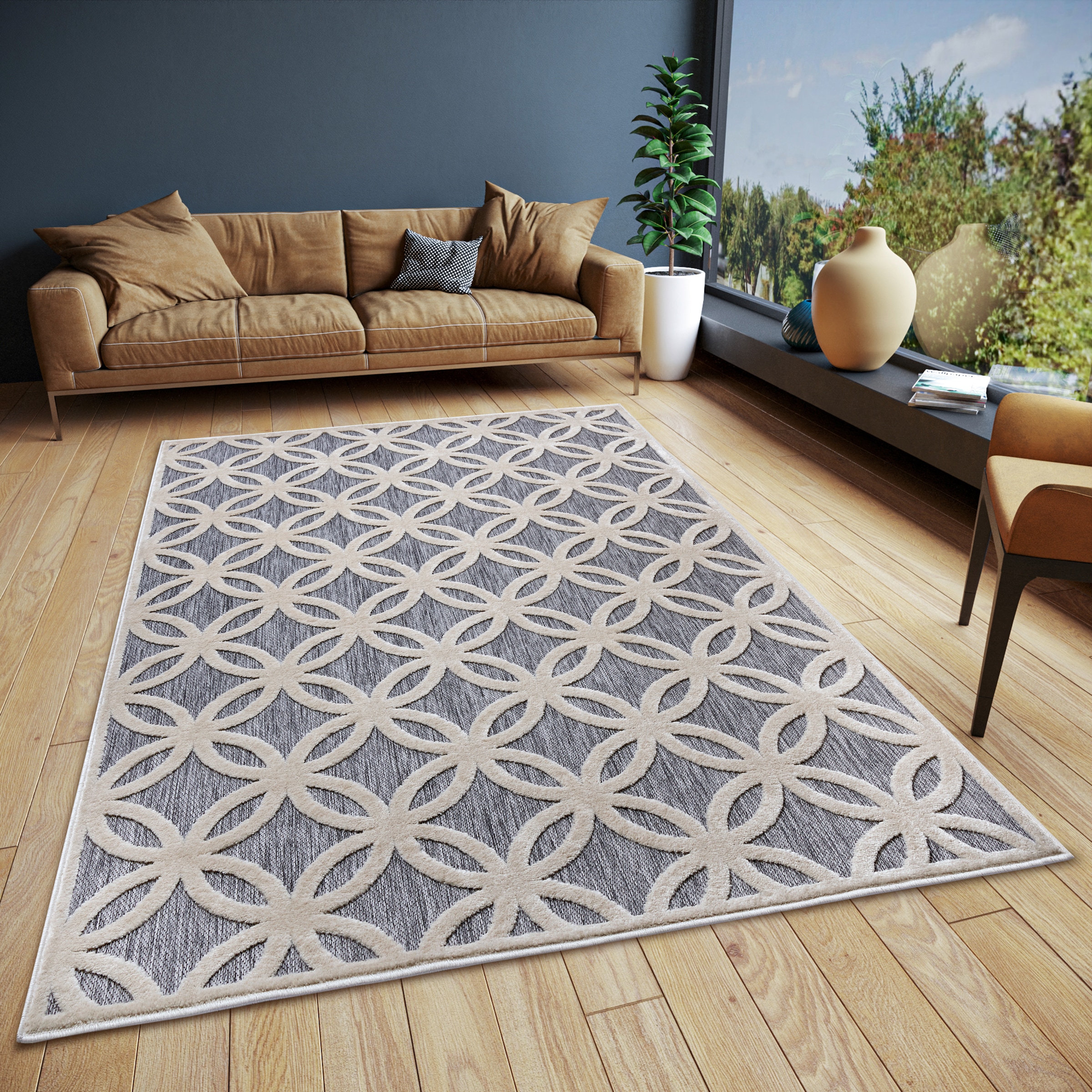 HANSE Home Teppich »Circle«, rechteckig, Flachgewebe, Modern, Geometrisches  Rauten Muster, Skandi, Wohnzimmer online kaufen