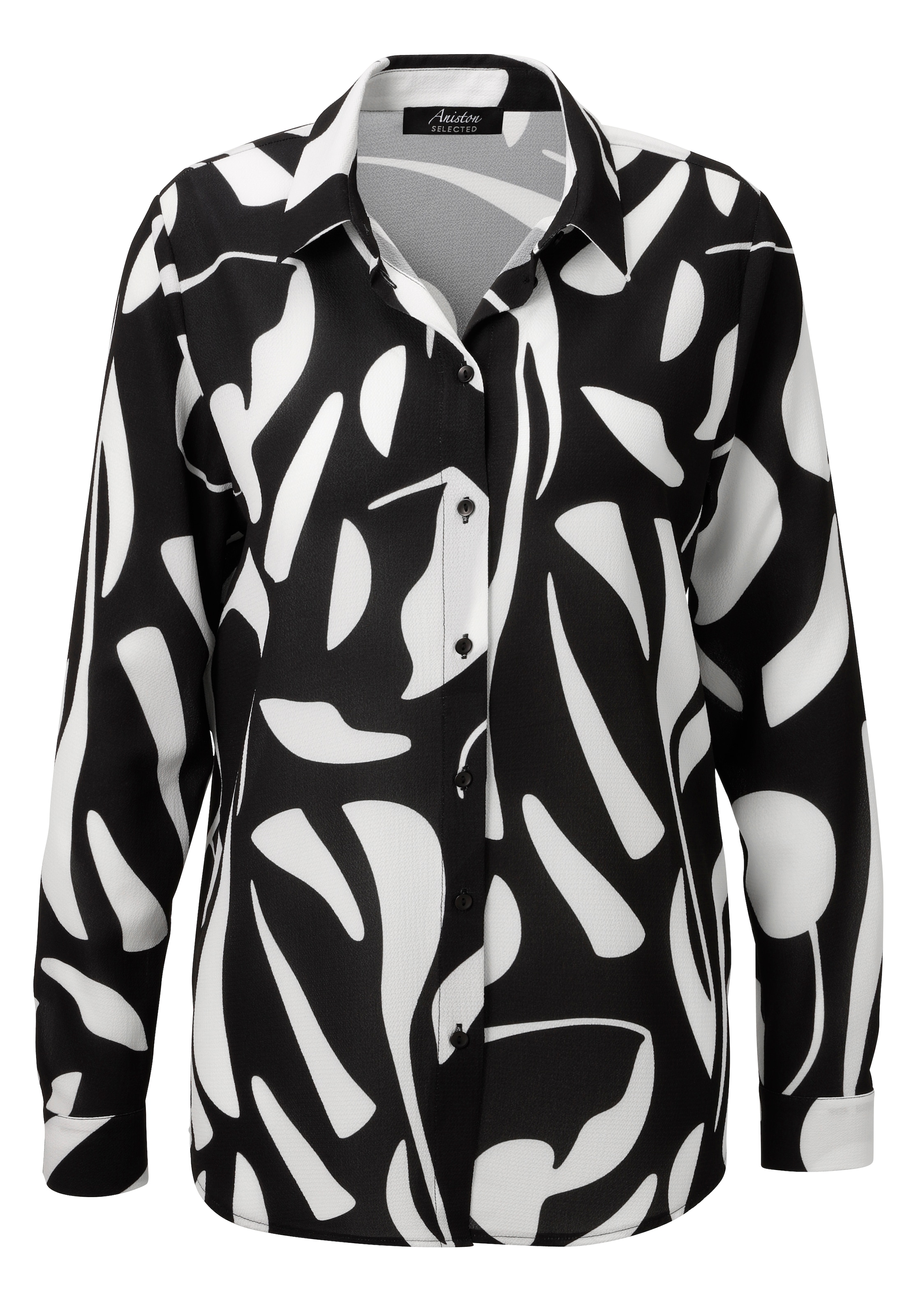 Aniston SELECTED Hemdbluse in elastischer Crepe-Qualität