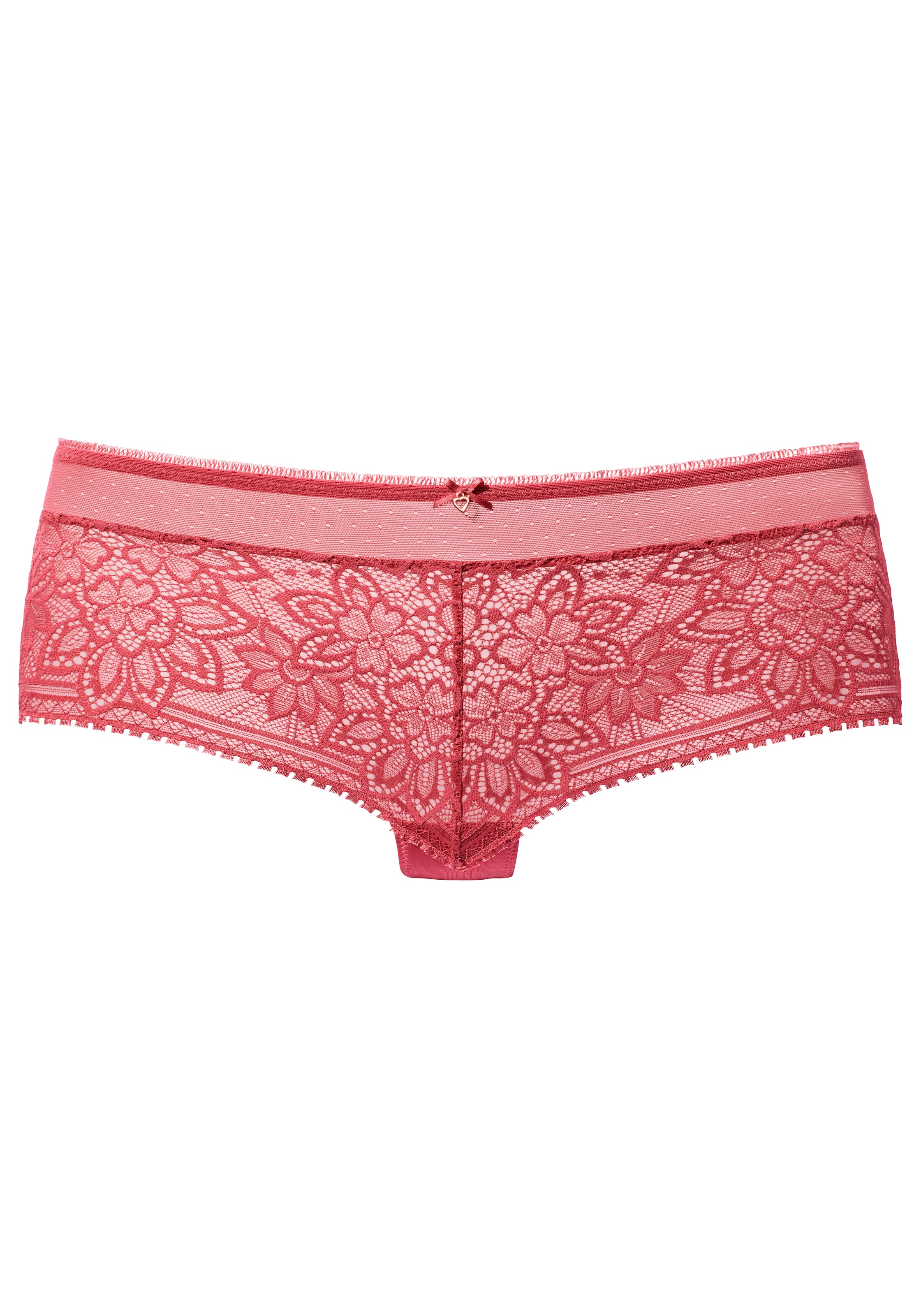 LASCANA Panty aus blumiger Jacquardspitze mit hübschem Accessoire