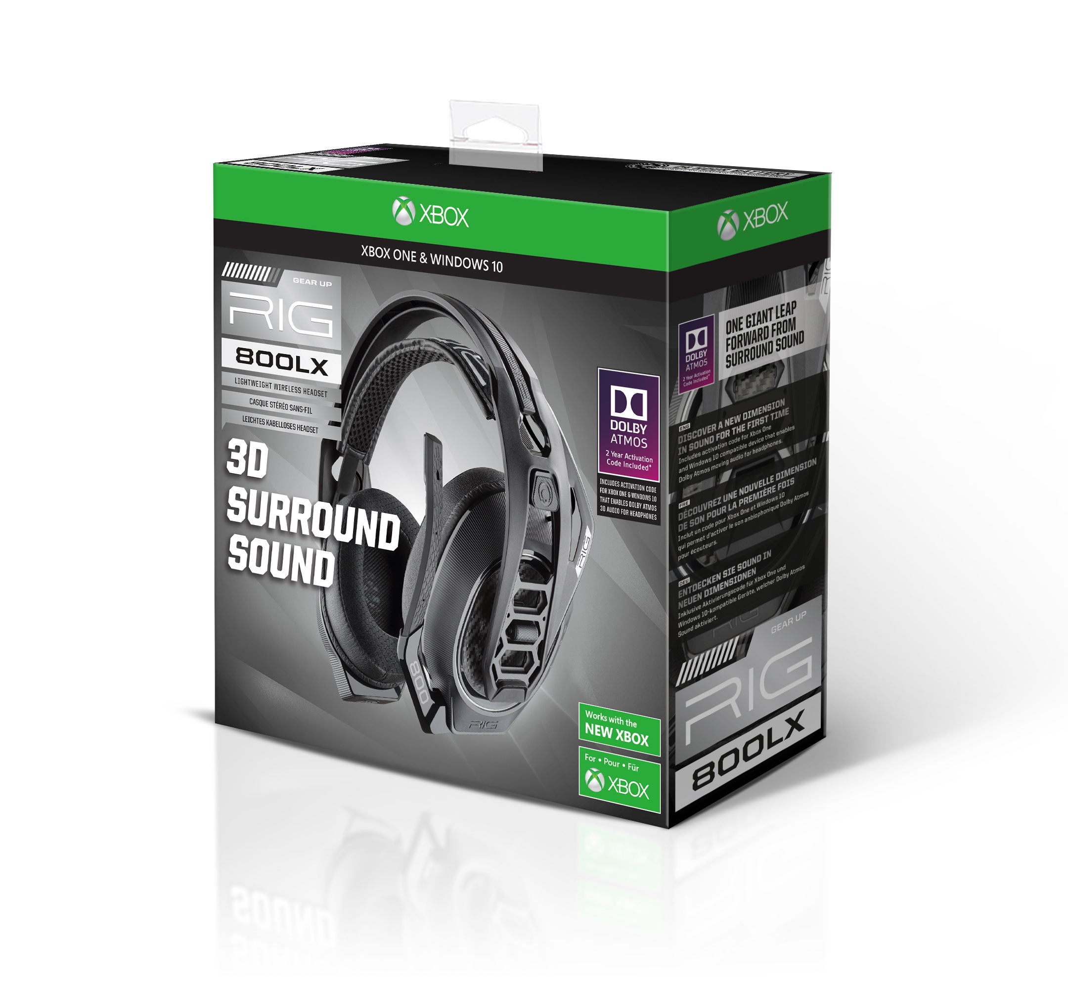nacon Gaming-Headset »RIG 800LX V2 Gaming-Headset, schwarz, USB, kabellos, Dolby Atmos«, Over Ear, PC, Xbox, Xbox One, Xbox Series