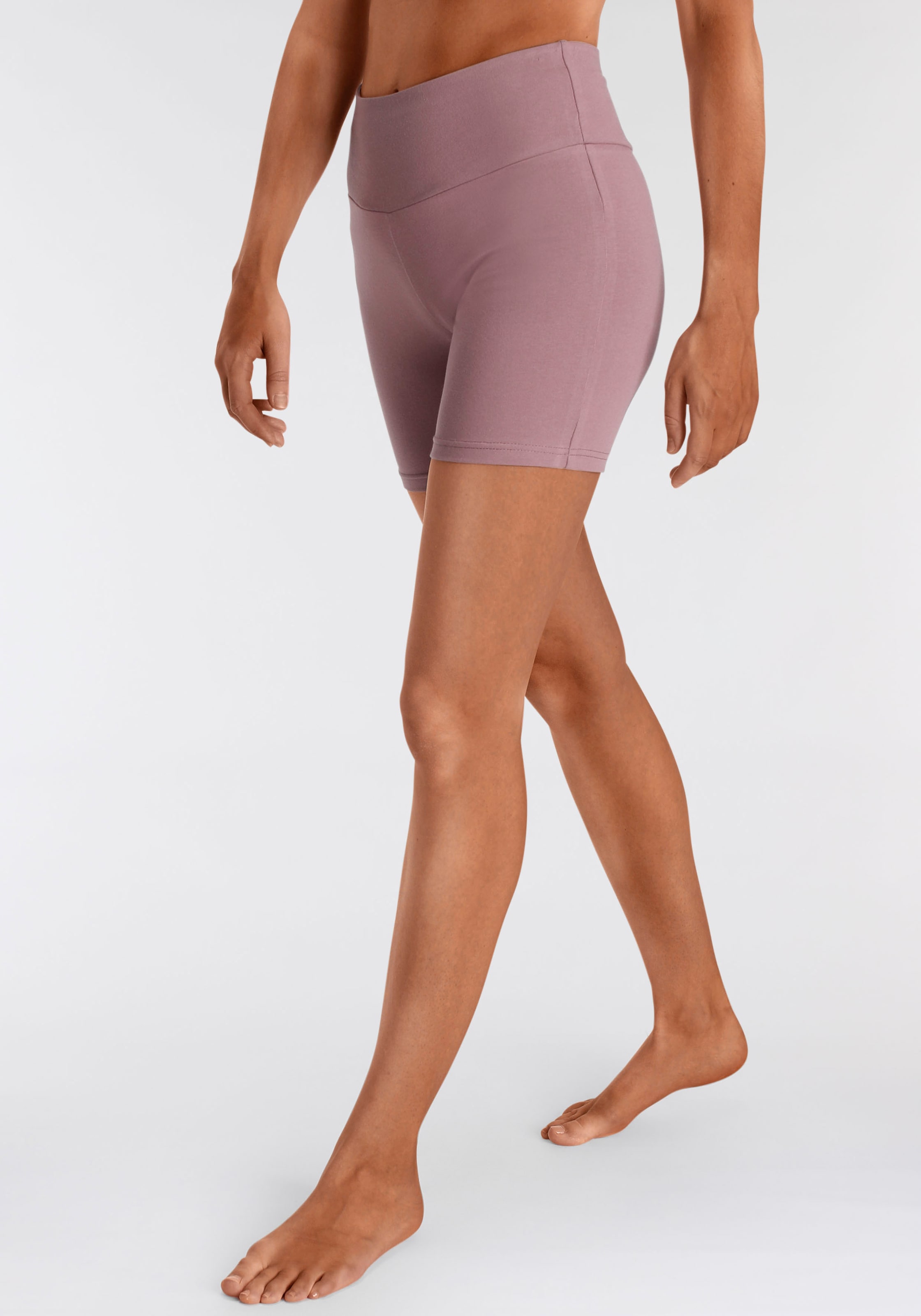 LASCANA Shorts  mit breitem Bündchen und Logodruck