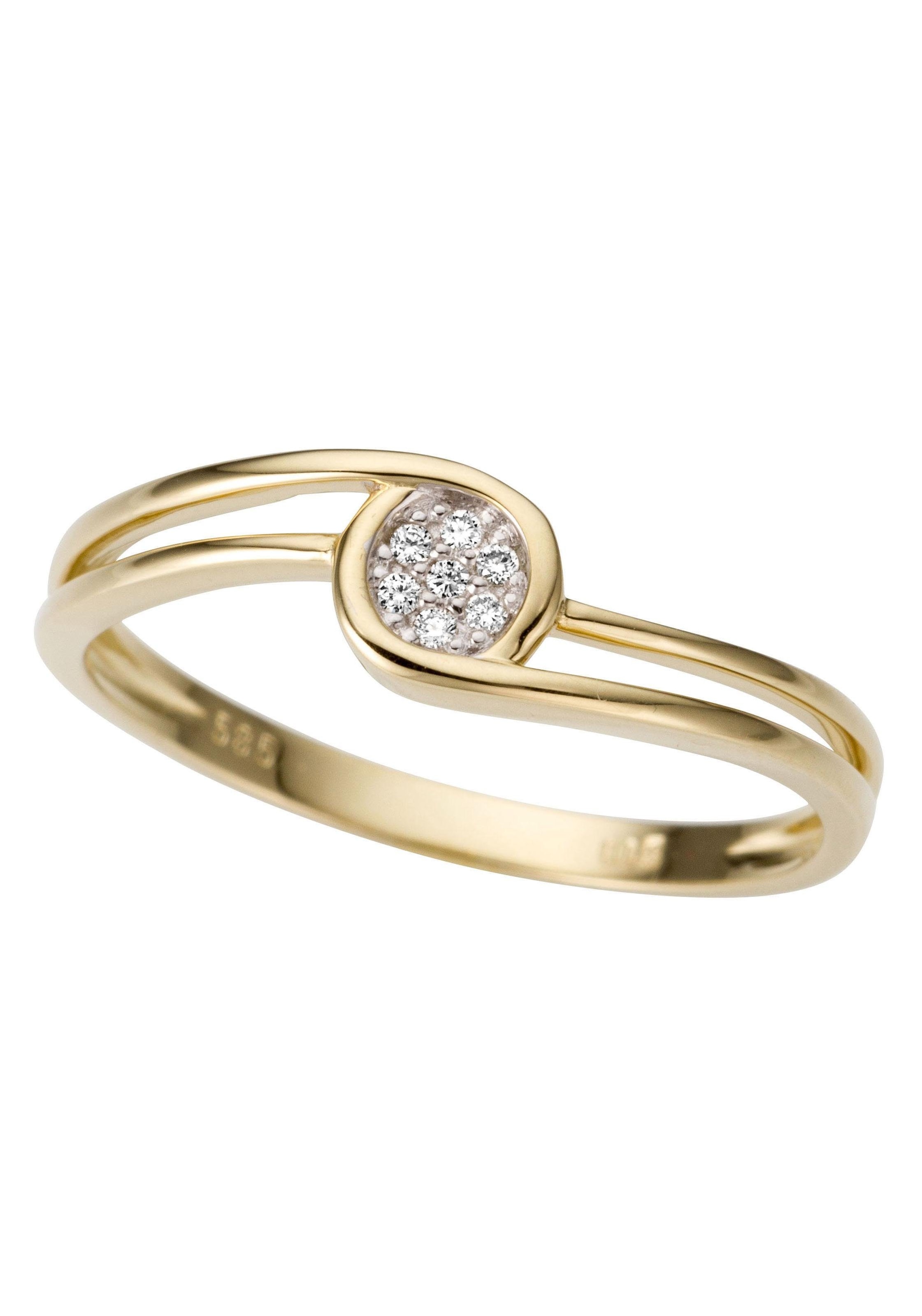 Firetti Goldring »Schmuck Geschenk Gold 333 Teilweise mehrreihig, massiv«, mit Brillanten