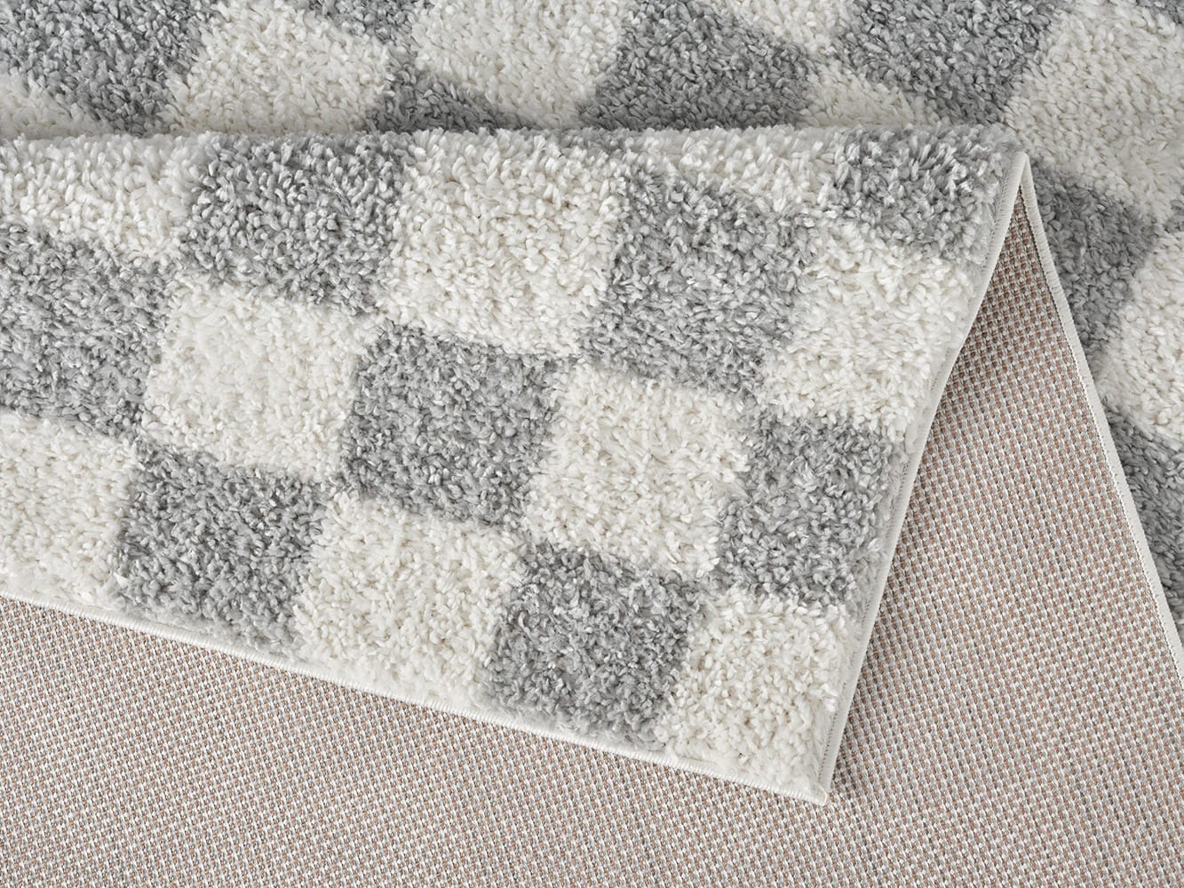 OTTO home Hochflor-Teppich »Kiiki, Karo-Muster« rechteckig 30 mm Höhe Kariert, auffälliges Schachbrettmuster, Wohnzimmer, Schlafzimmer