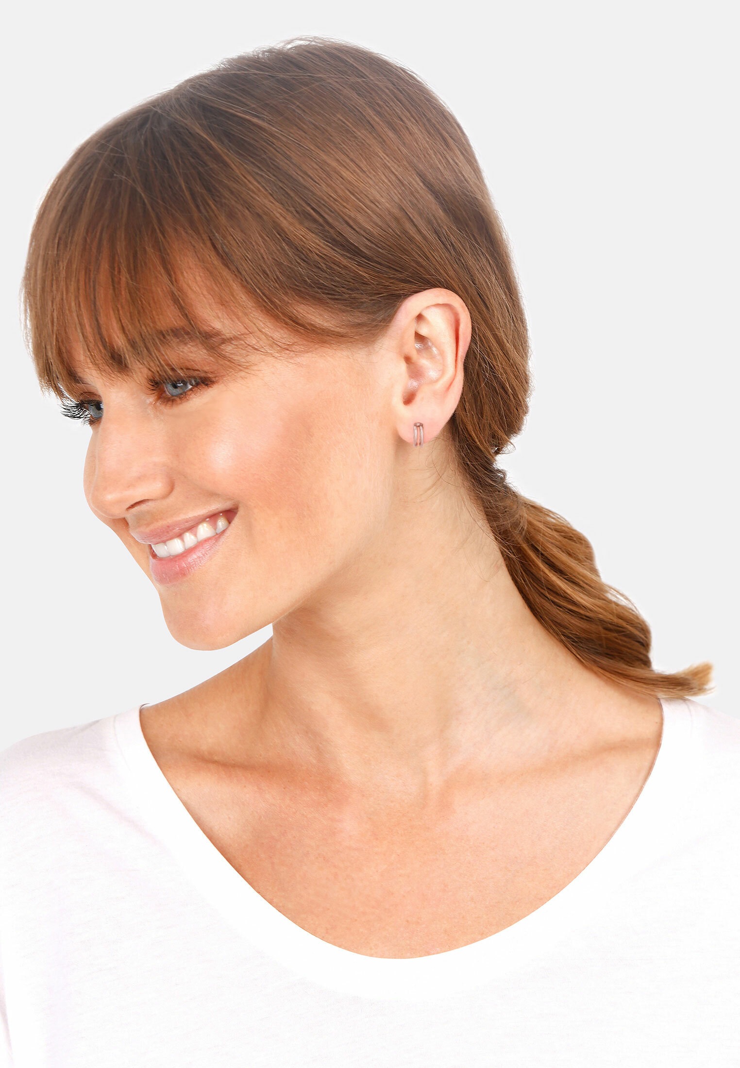 Elli Paar Ohrstecker »Ohrringe Creolen Stecker Basic Minimal 925 Silber«