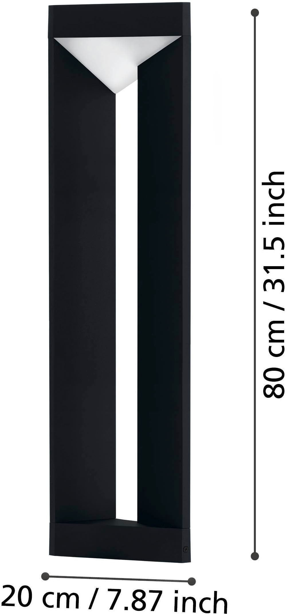 EGLO Stehlampe »Nembro Stehlampe, Außenleuchte, Aluminum-Guss und Kunststoff, IP44« LED-Modul 1 Stk. Warmweiß Stehleuchte - L20 x B11 x H80 cm - schwarz - 10W inkl.