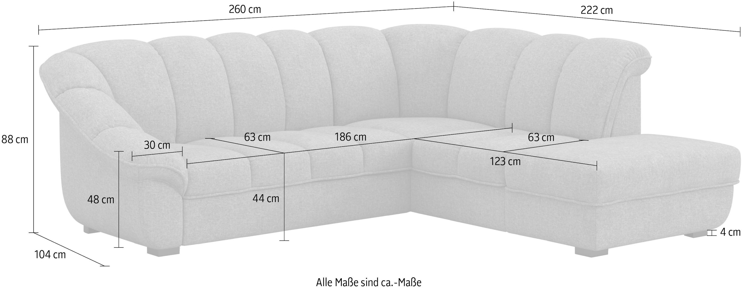 COTTA Ecksofa »Mado, Breite 260 cm« verschiedene Sofas individuell kombinierbar