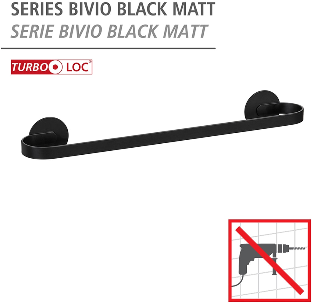 WENKO Handtuchstange »Turbo-Loc® Modell Uno Bivio« aus Aluminium, Befestigen ohne Bohren, 40 cm