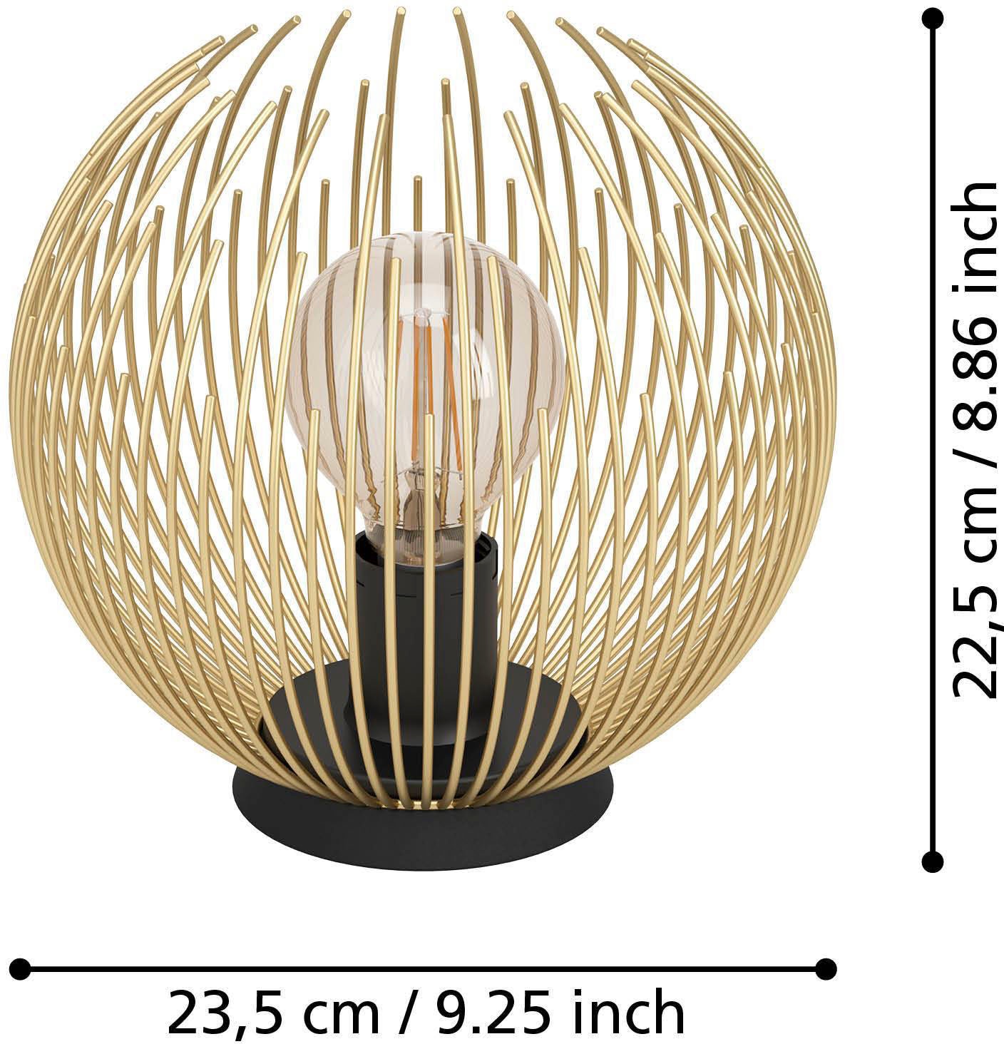 EGLO Tischleuchte »VENEZUELA«, Leuchtmittel E27 | Leuchtmittel wechselbar-ohne Leuchtmittel, Nachttischlampe, Tischlampe, in Gold und Schwarz, E27, Ø 23,5 cm