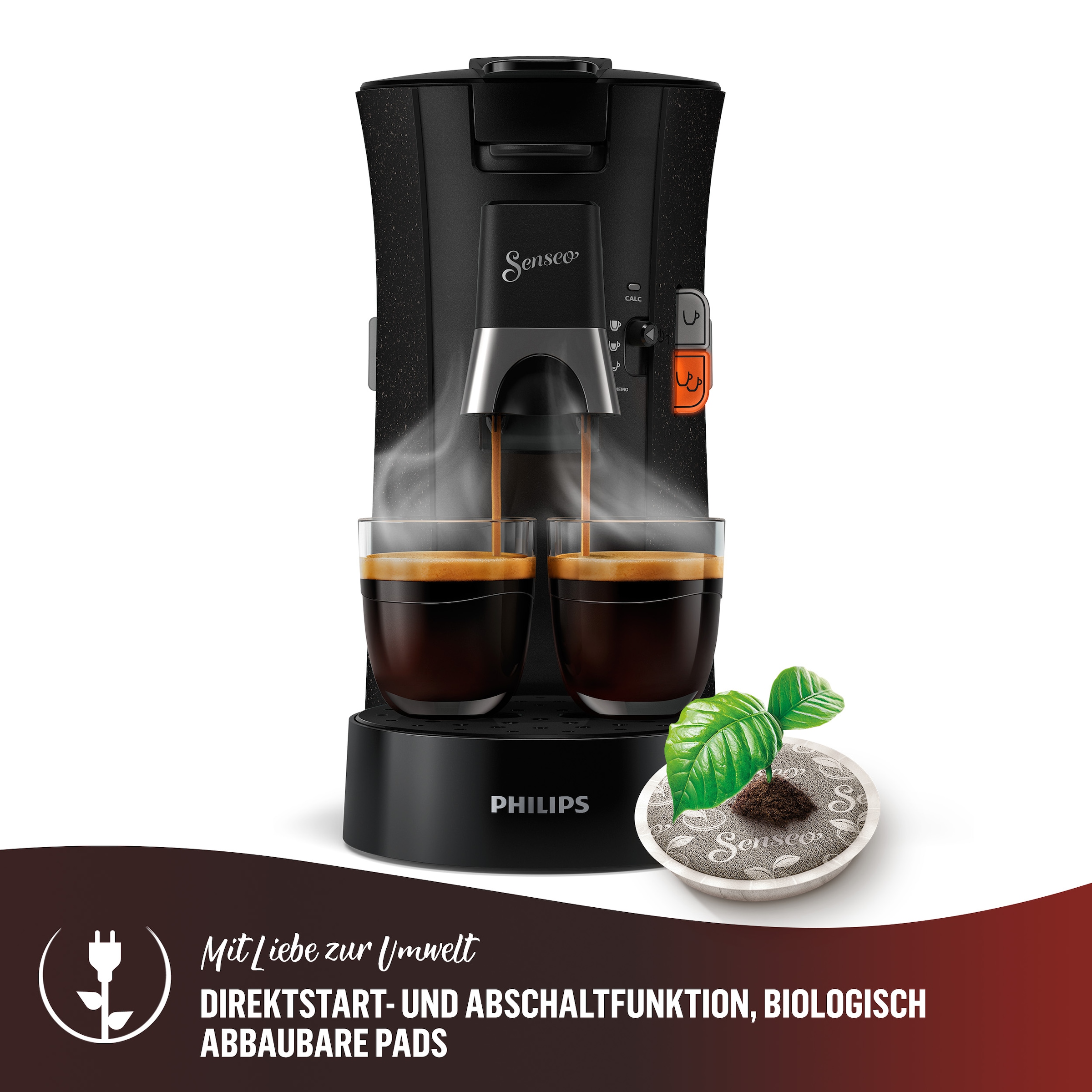 Philips Senseo Kaffeepadmaschine »Select ECO CSA240/20, mit drei Kaffee-Einstellungen«, aus 21% rec. Plastik, Memo-Funktion, inkl. Gratis-Zugabe, Wert 14€ UVP