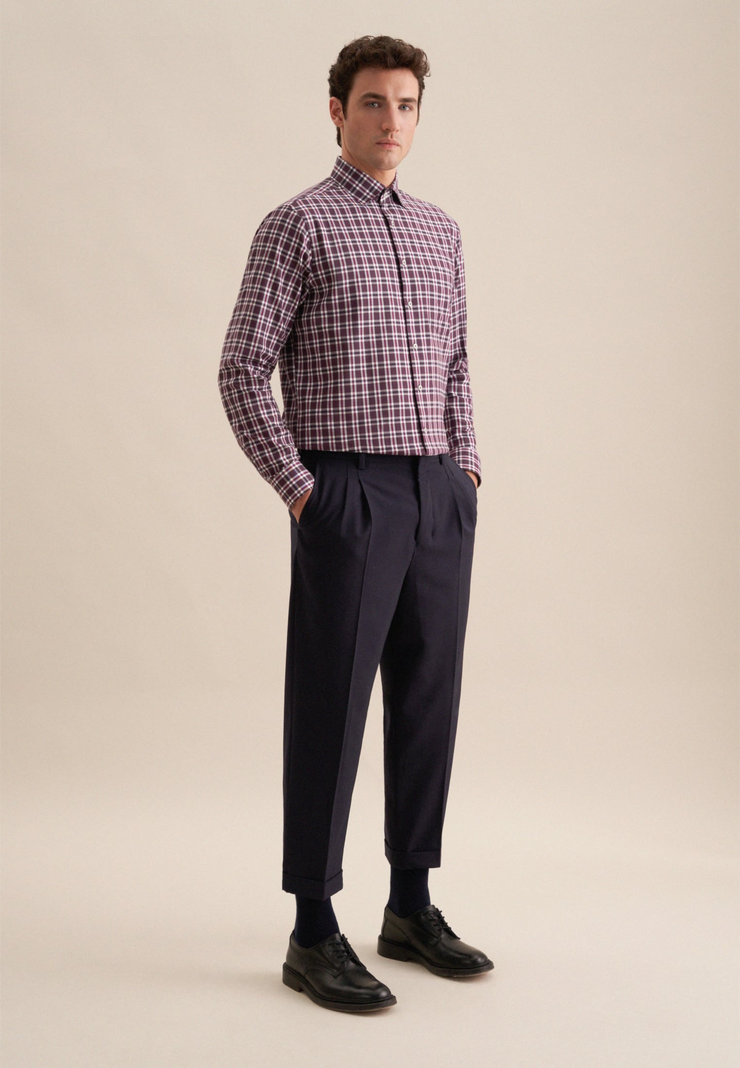 seidensticker Flanellhemd »Regular«, Regular Langarm Button-Down-Kragen Karo