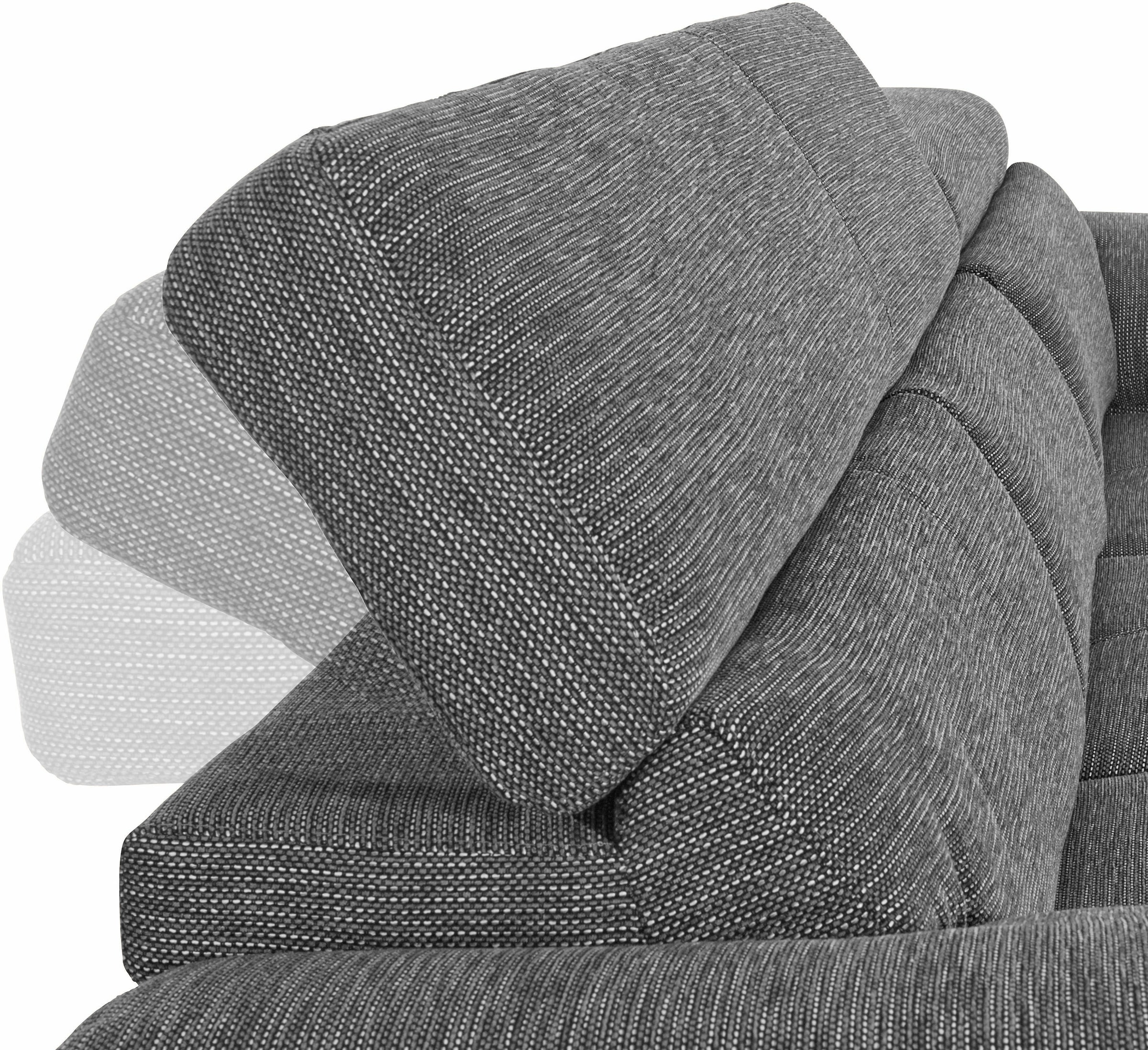 COTTA Polstergarnitur »Speedway L-Form«, (Set), Set bestehend aus: Ecksofa mit Kopfteilverstellung & Hocker