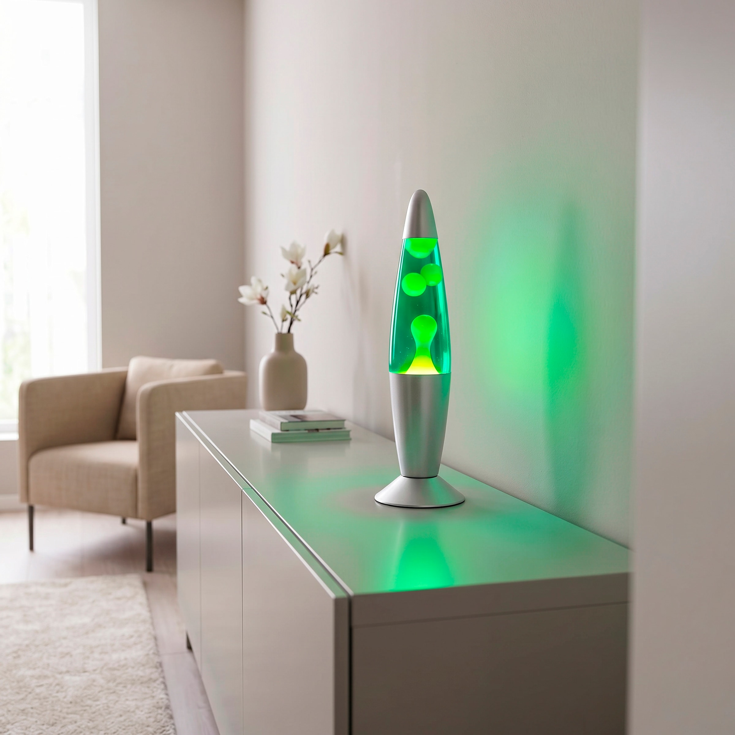 JUST LIGHT LED Tischleuchte »LAVA« LED-Board 1 Stk. Warmweiß Einzigartiges Lichtspiel erzeugt durch farbigem Wasser und  Waschs