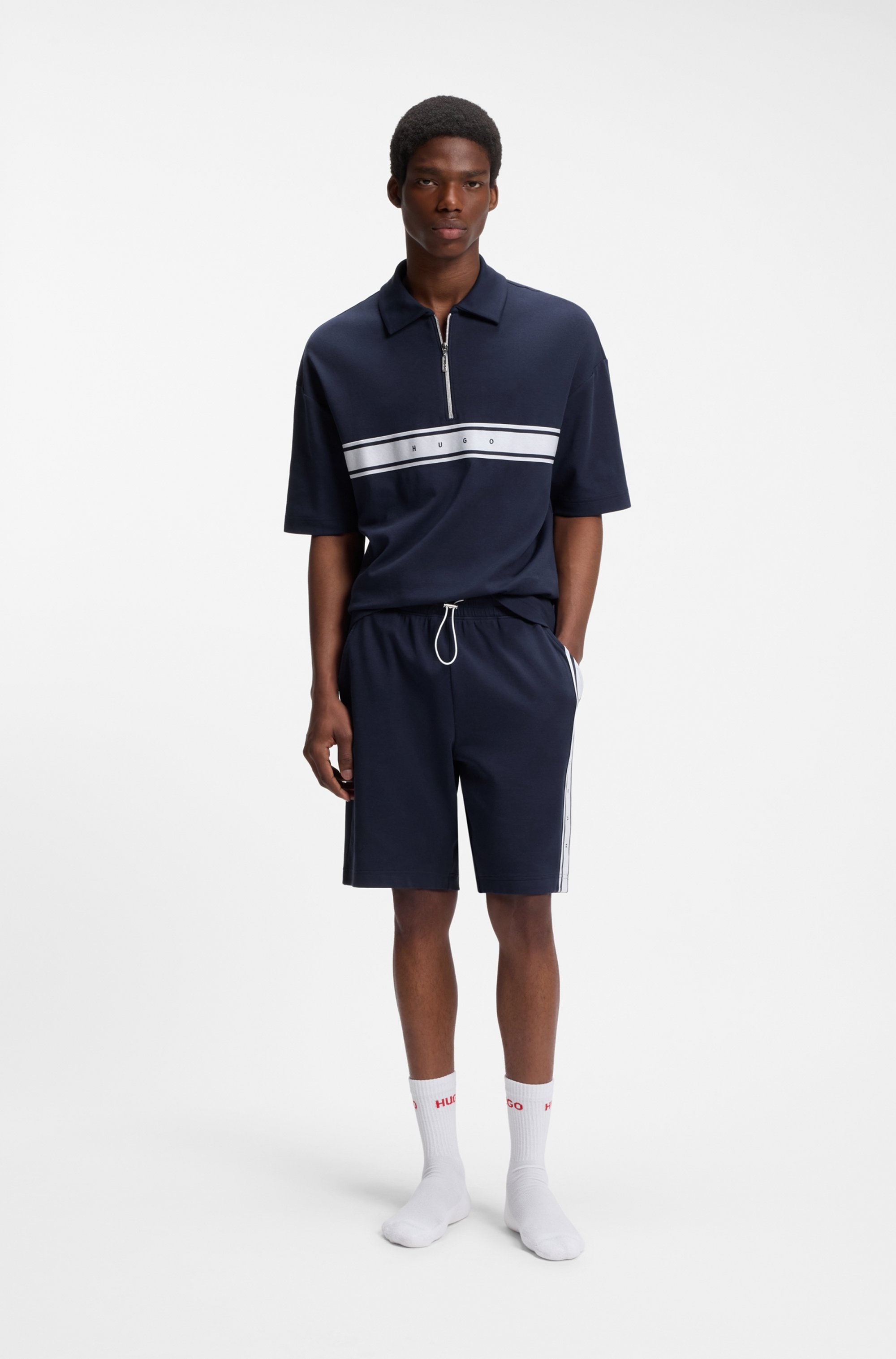 HUGO Underwear Poloshirt »NAUTIX ZIP POLO« aus Stretch-Baumwolle, Relaxed Fit