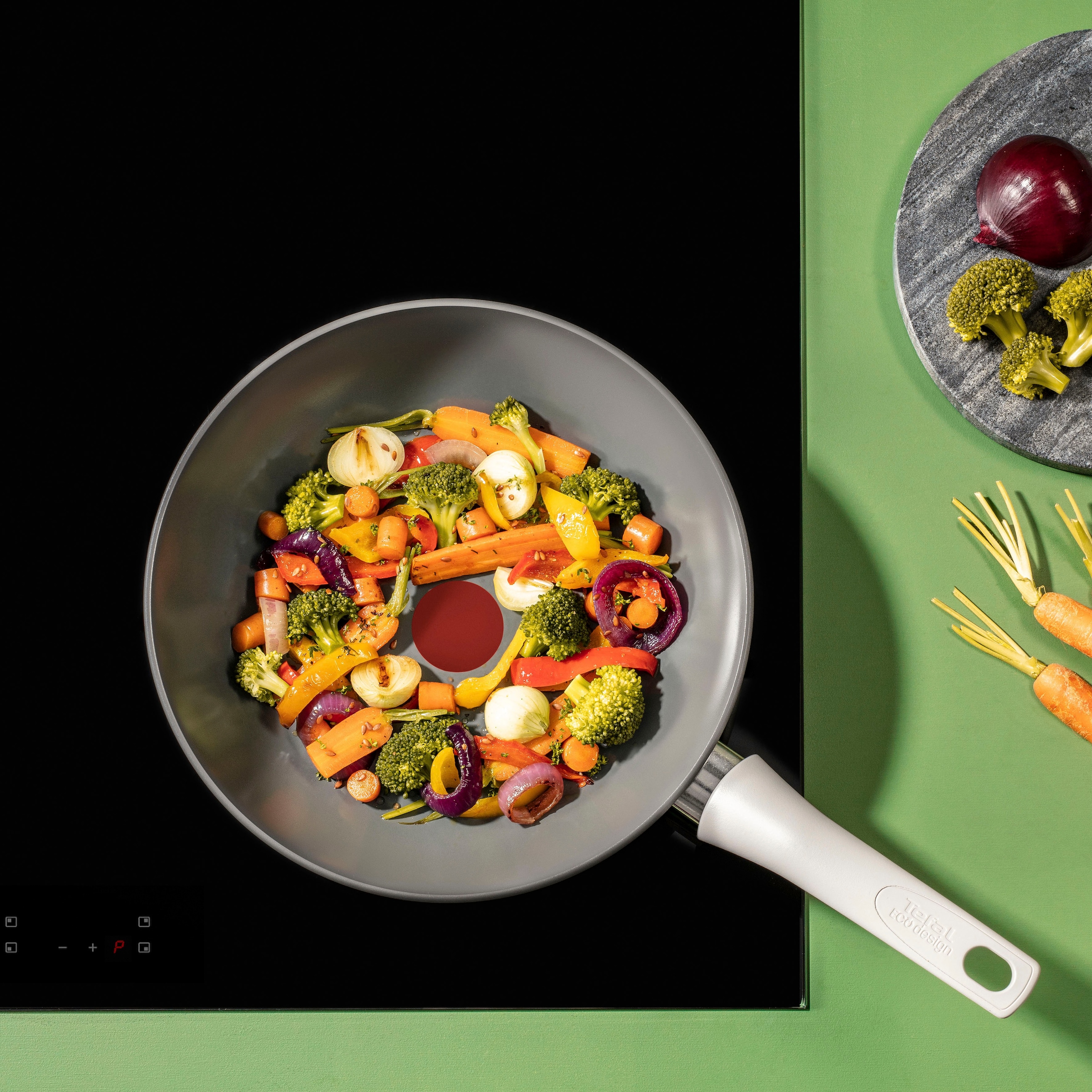 Tefal Wok »Renew On Wokpfanne Induktion Ø 28 cm«, Aluminium, (1 tlg.), umweltfreundlich recycelt, Thermo-Signal, für alle Herdarten