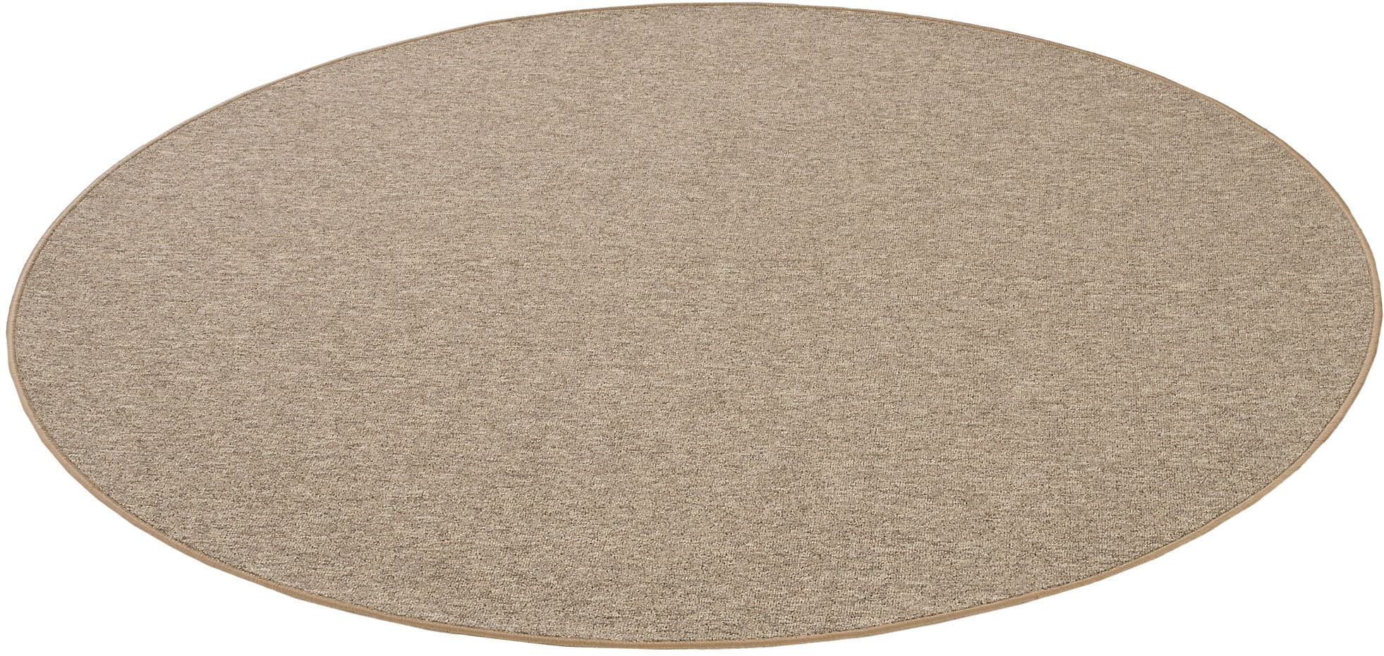 my home Teppich »Fortis«, rund, 5 mm Höhe, Uni Farben, Schlinge, gekettelt, strapazierfähig, Wohnzimmer