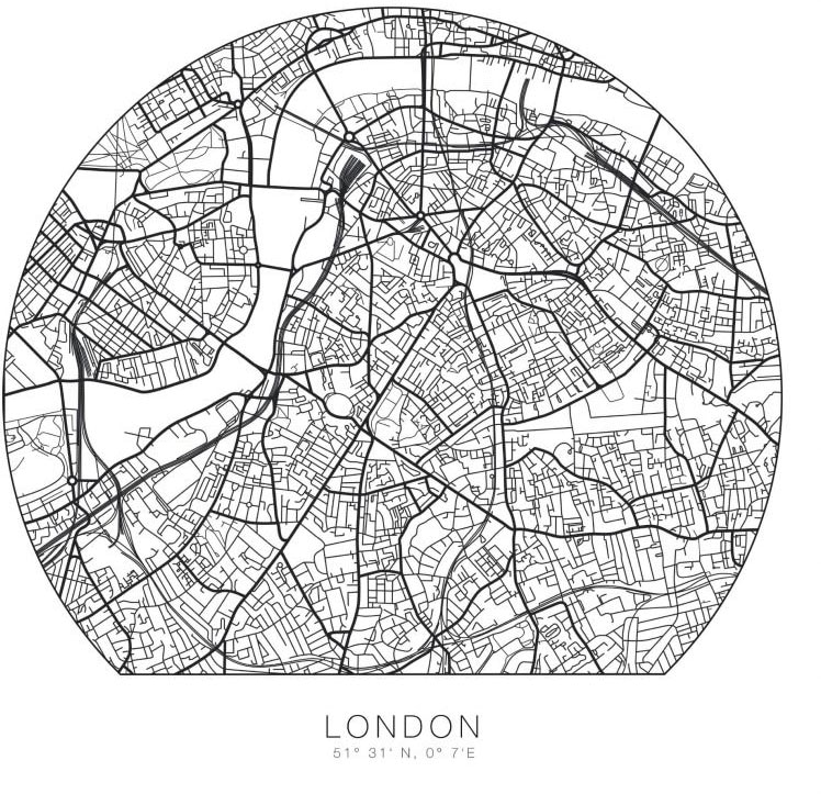 Wall-Art Wandtattoo »London Stadtplan selbstklebend«, (1 St.) bequem kaufen