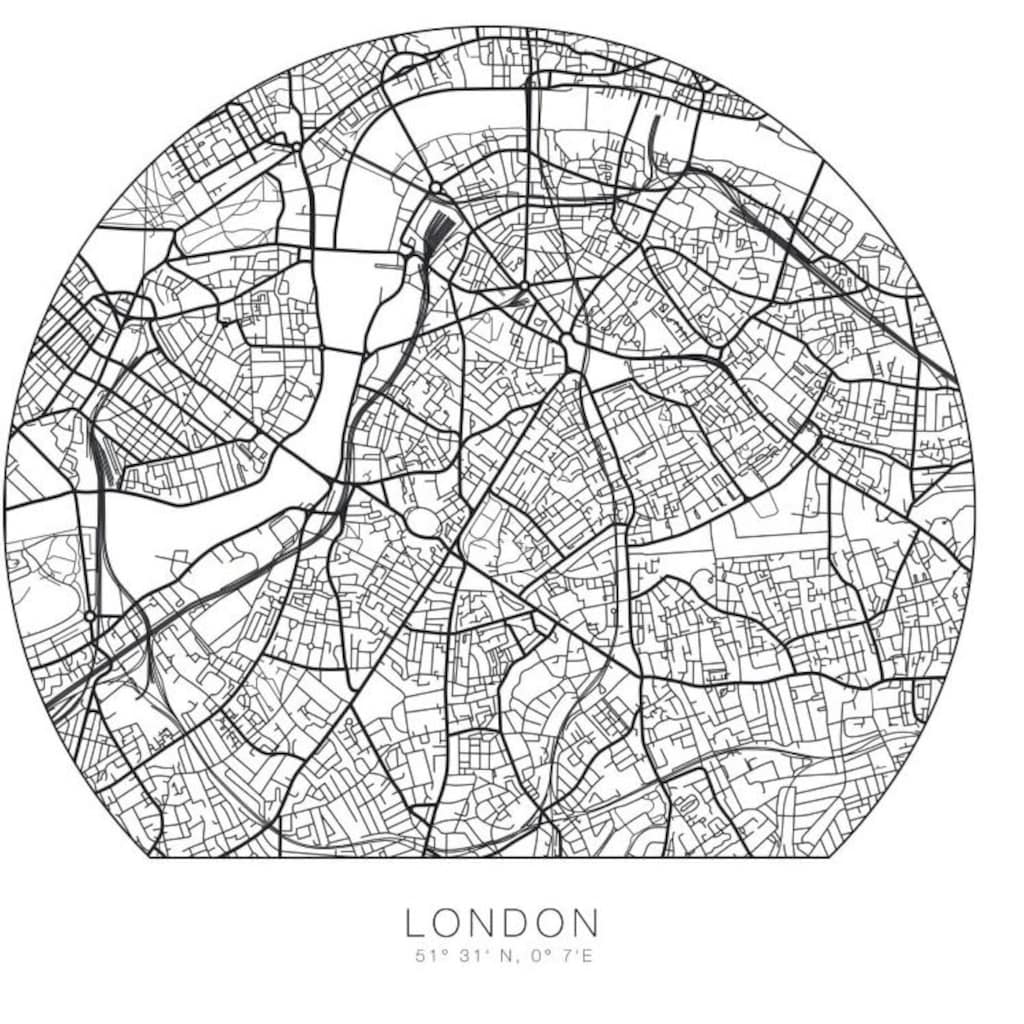 Wall-Art Wandtattoo »London Stadtplan selbstklebend«, (1 St.)