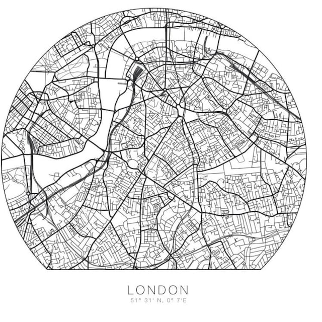 Wall-Art Wandtattoo »London Stadtplan selbstklebend«, (1 St.) bequem kaufen