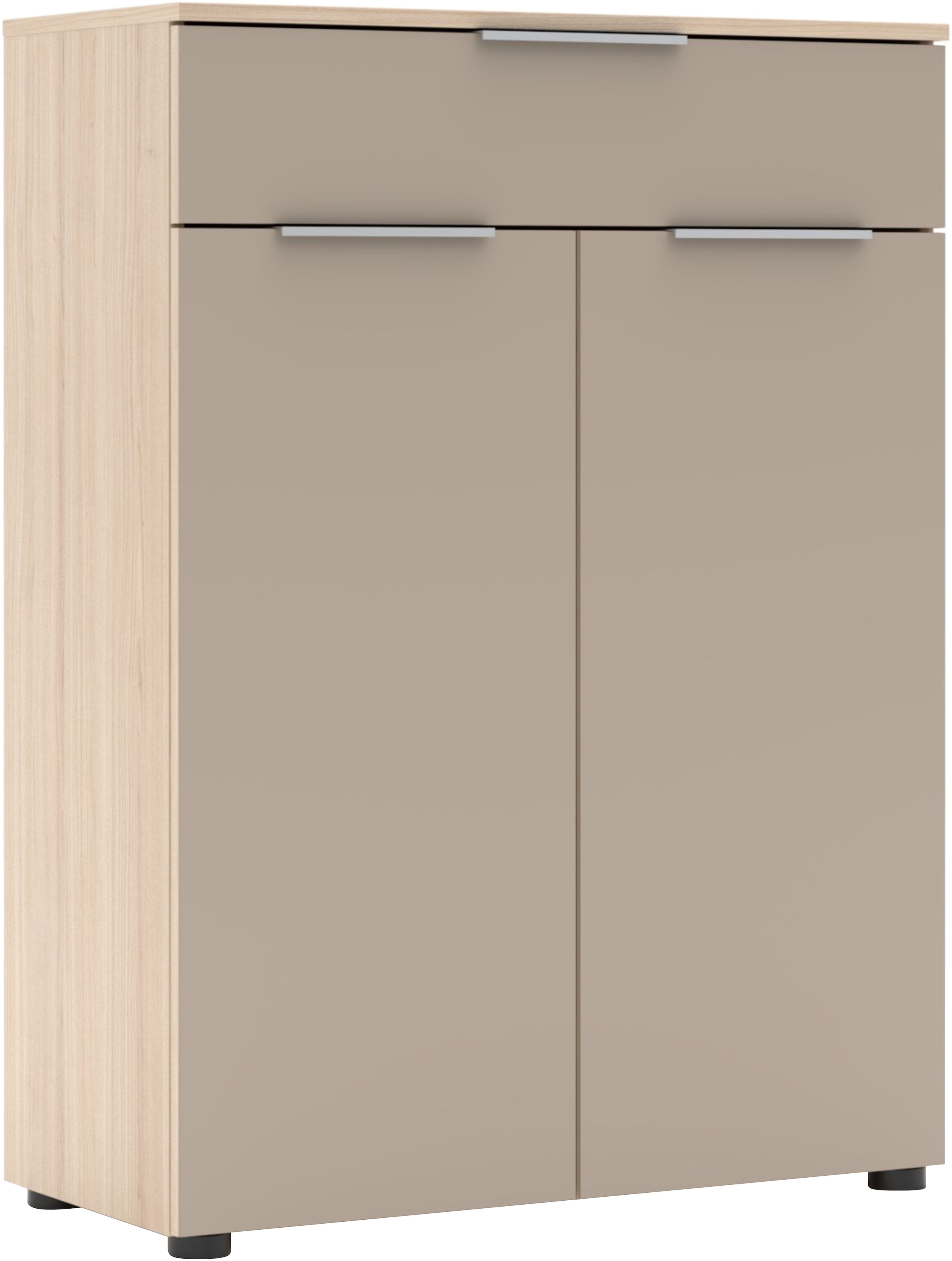 Innostyle Aktenschrank »Büroschrank Santorin, 80/110/38 cm ( B/H/T)« 1 Stk. tlg. 2 türig, 1 Schubkasten, Softclose, Klarglas, ABS Schutzkante