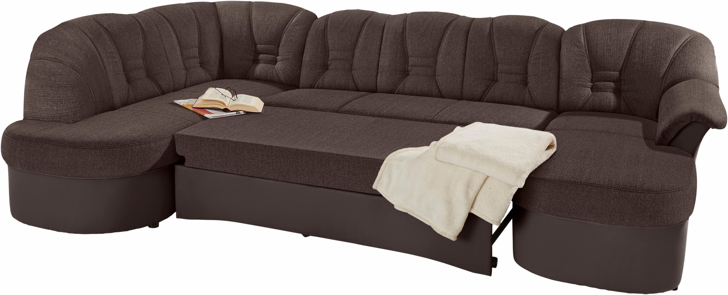 DOMO collection Wohnlandschaft »Elva U-Form«, wahlweise mit Bettfunktion und Federkern