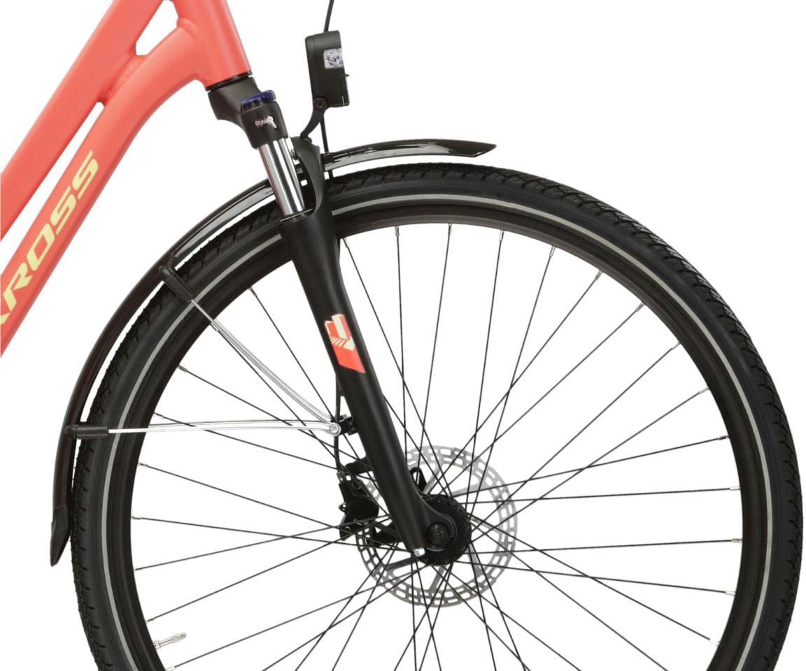 Kross E-Bike »E-Citybike Sentio Hybrid 2.0 28 Zoll orange«, 9 Gang, Shimano, Alivio T4000, Heckmotor 250 W, Pedelec, Elektrofahrrad für Damen und Herren