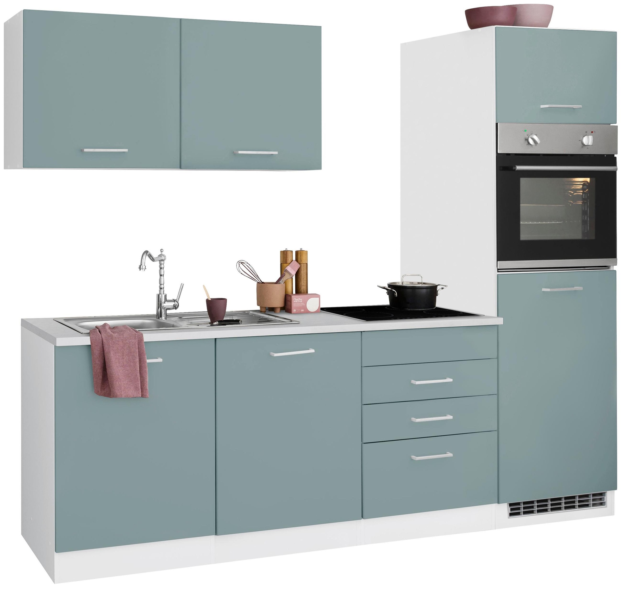 HELD MÖBEL Küchenzeile »Visby«, ohne E-Geräte, Breite 240 cm für  Kühlschrank und Geschirrspüler auf Rechnung bestellen