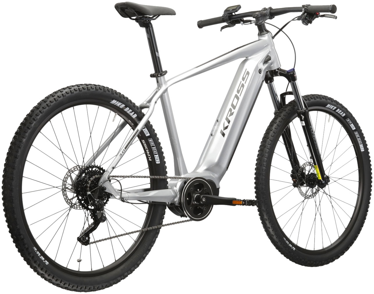 Kross E-Bike »E-MTB Hexagon Boost 3.0 29 Zoll silberfarben«, 8 Gang, microSHIFT, ACOLYTE M5185M, Mittelmotor 250 W, Pedelec, Elektrofahrrad für Damen und Herren