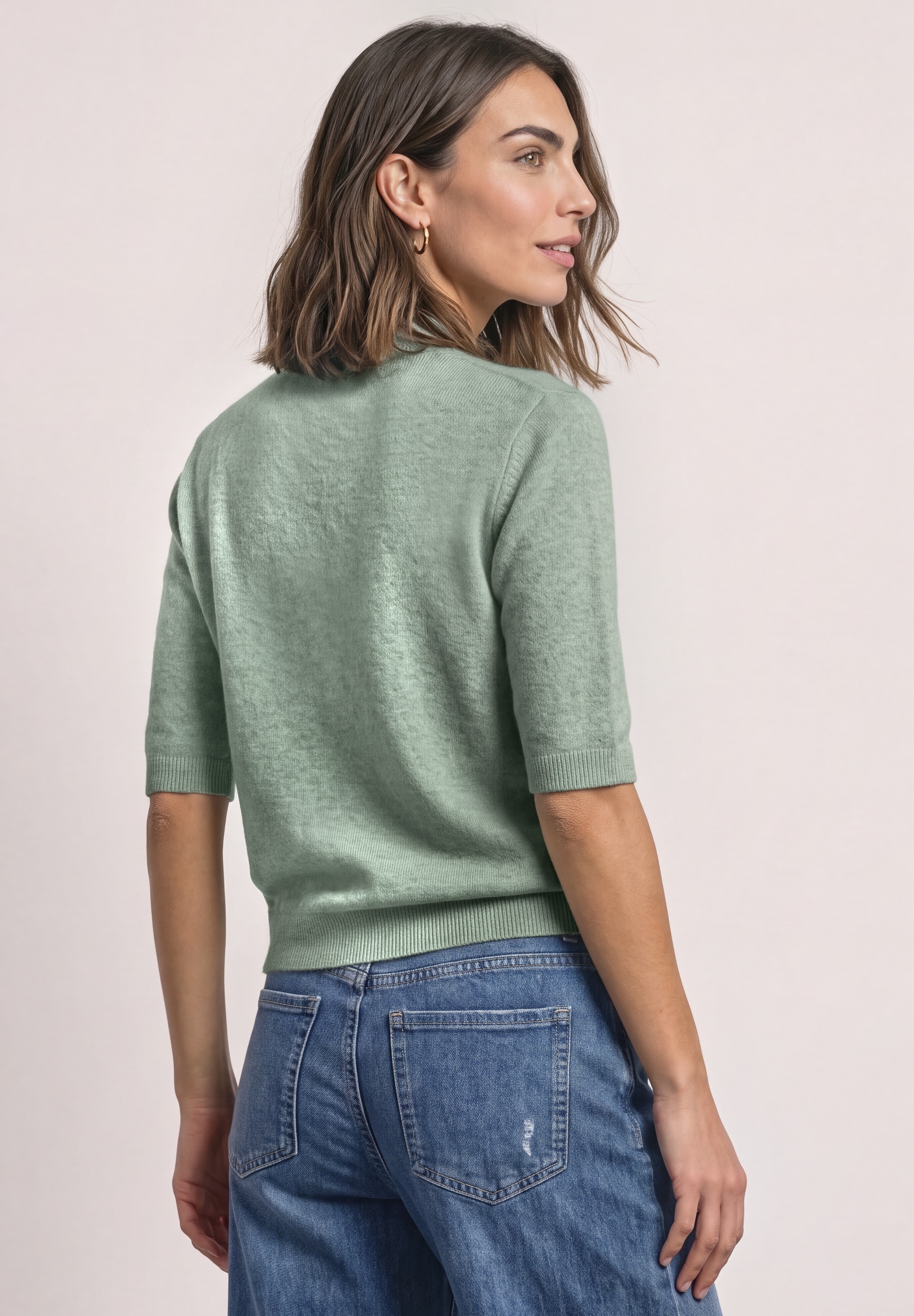 STREET ONE Strickpullover Halbarm-Pullover mit Turtle Neck