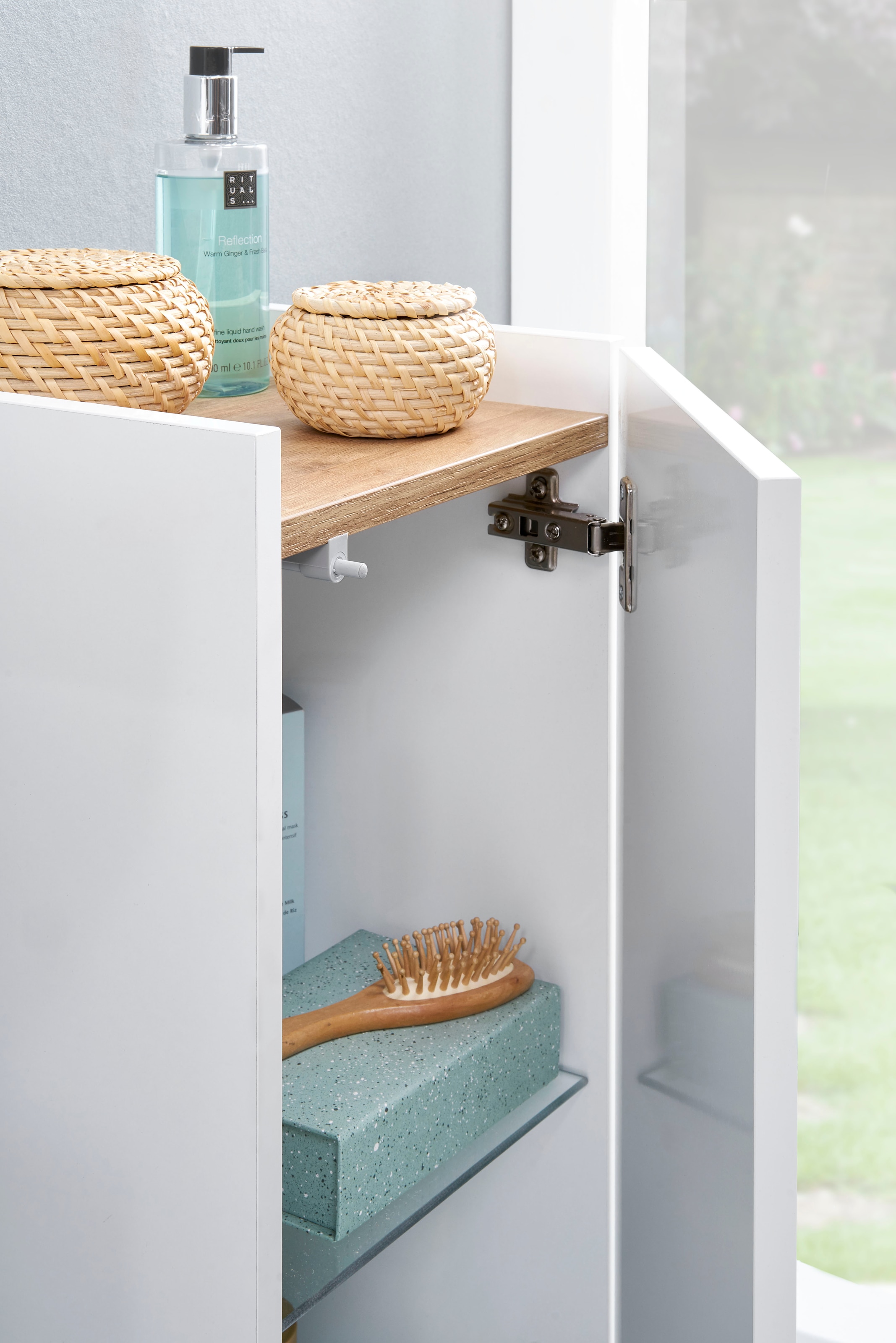 Saphir Badmöbel-Set »Quickset 947 3-teilig, Waschbeckenunterschrank mit Spiegel« 3 Stk. tlg.