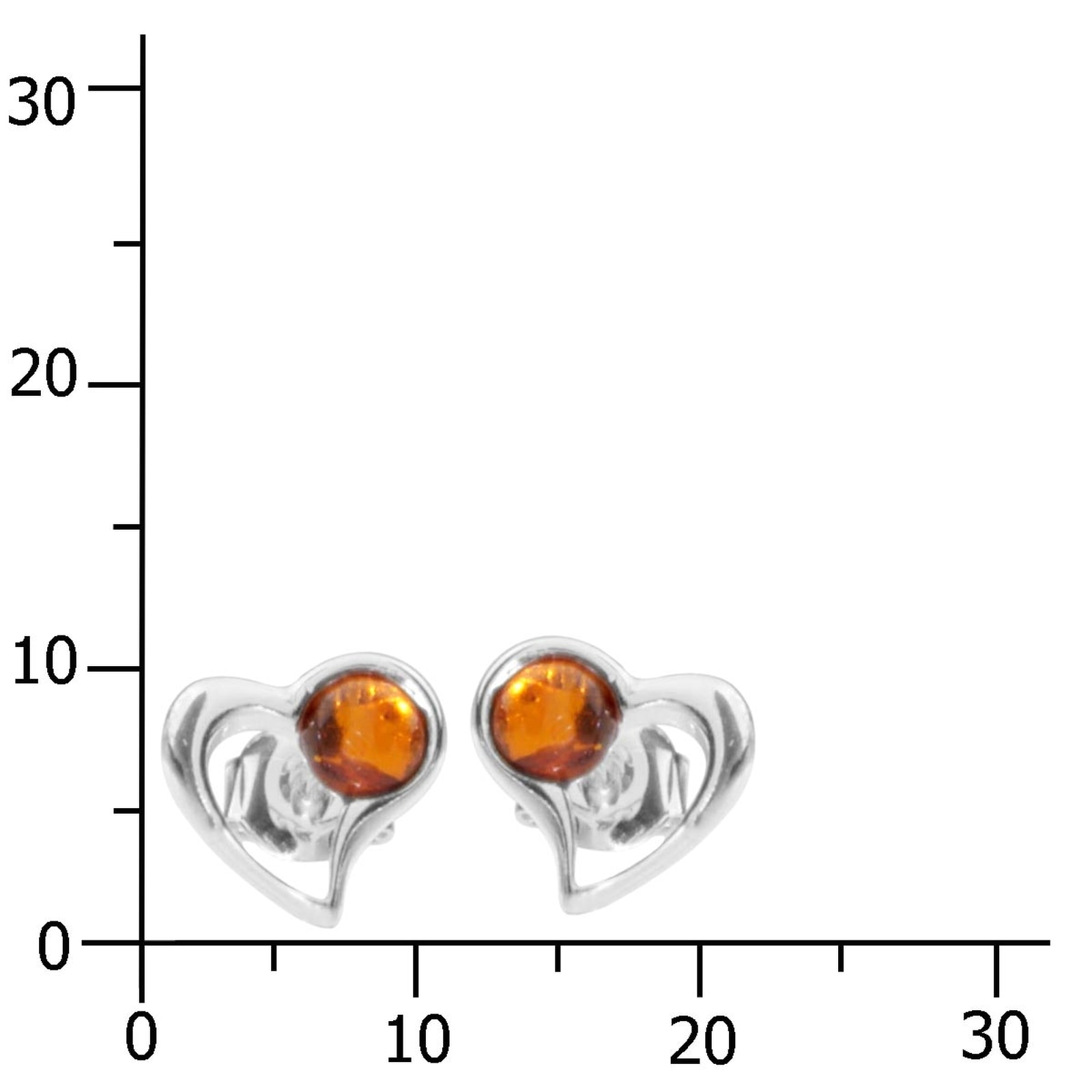 OSTSEE-SCHMUCK Paar Ohrstecker »- Herz - Silber 925/000 - Bernstein«