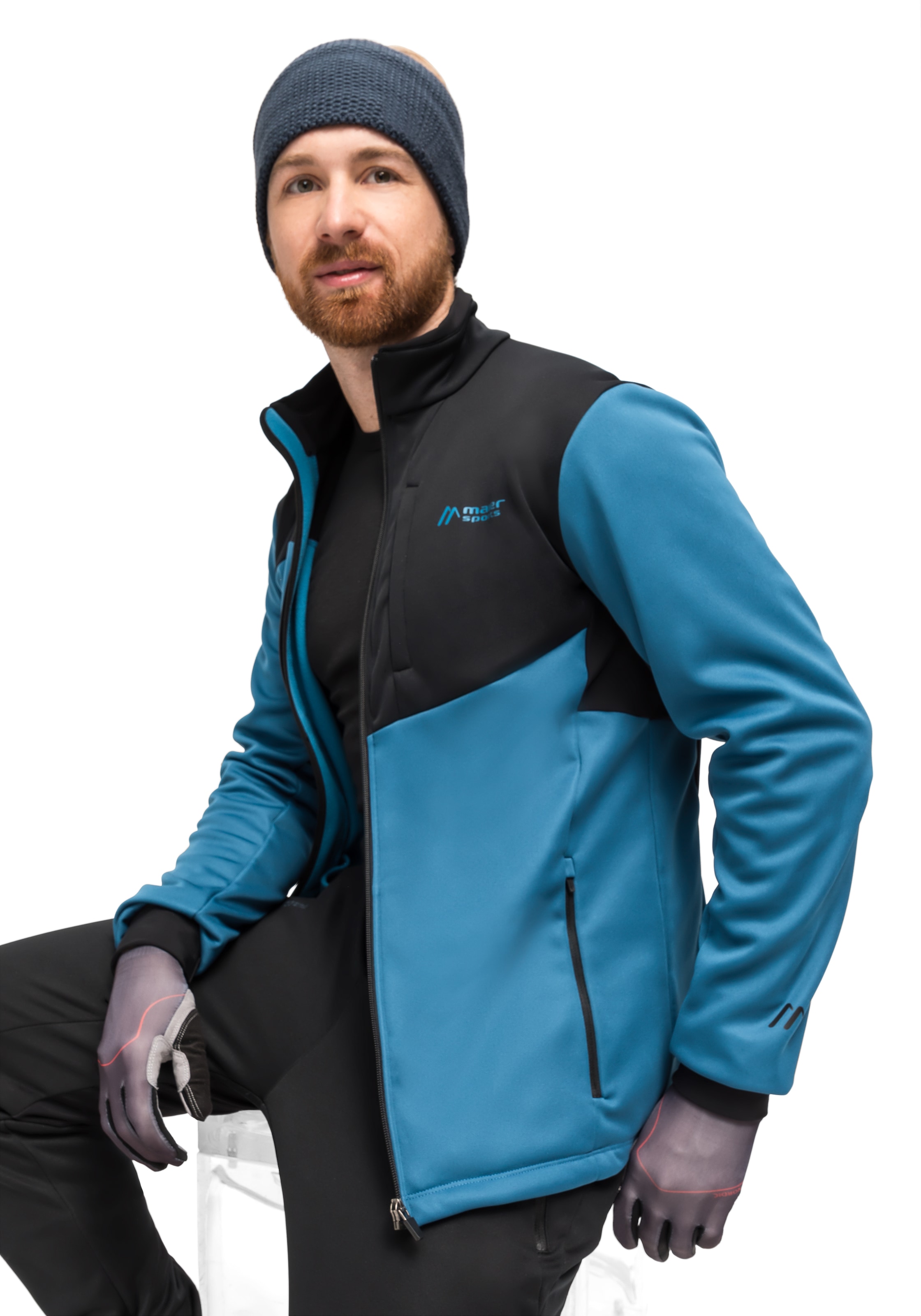 Maier Sports Skijacke »Malselv M«, Herren Langlaufjacke, Softshelljacke, 3 geräumige Taschen