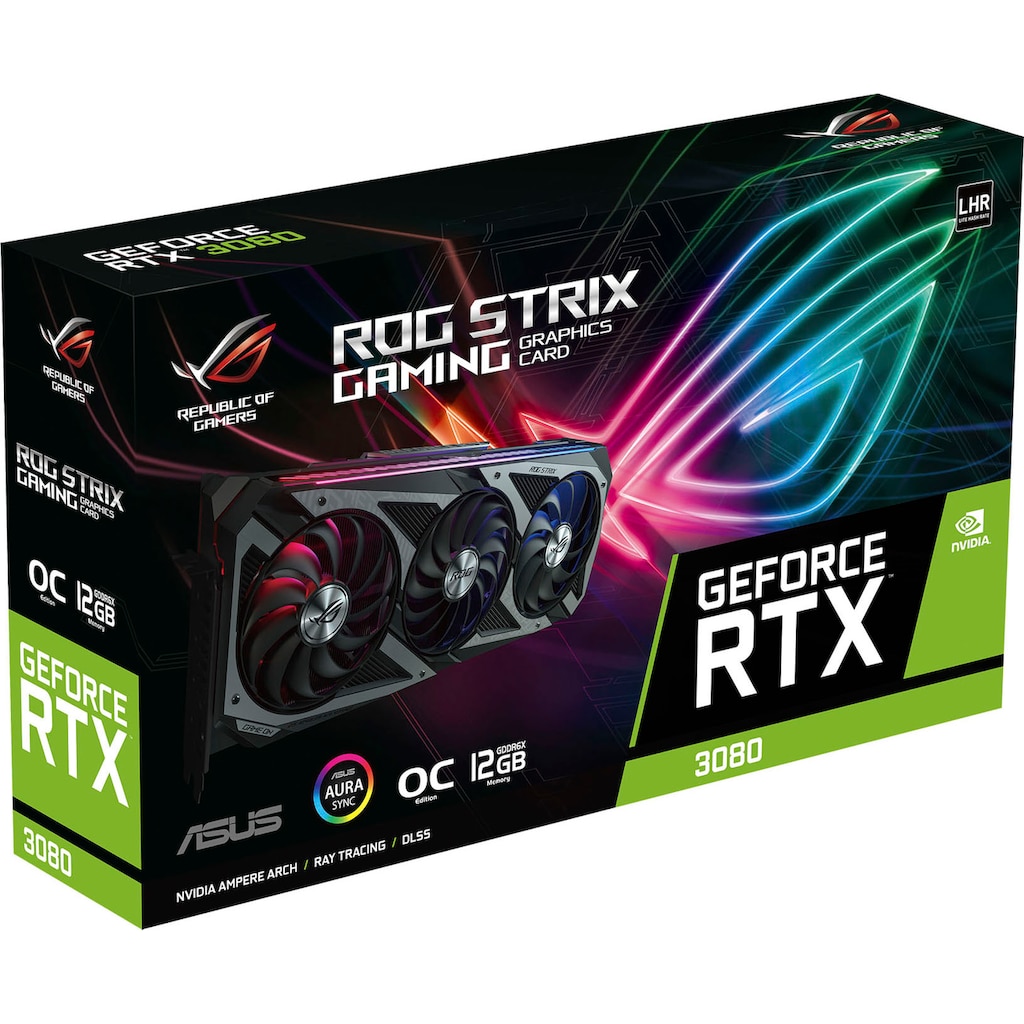 Asus Grafikkarte »ROG-STRIX-RTX3080-O12G-GAMING«, 12 GB, GDDR6X