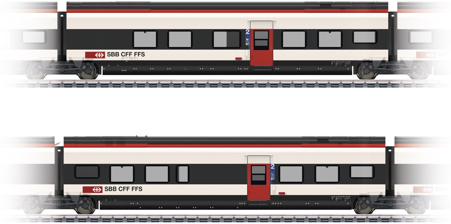 Märklin Personenwagen »Ergänzungswagen-Set 1 zum RABe 501 Giruno - 43461«, mit Lichteffekten; Made in Europe