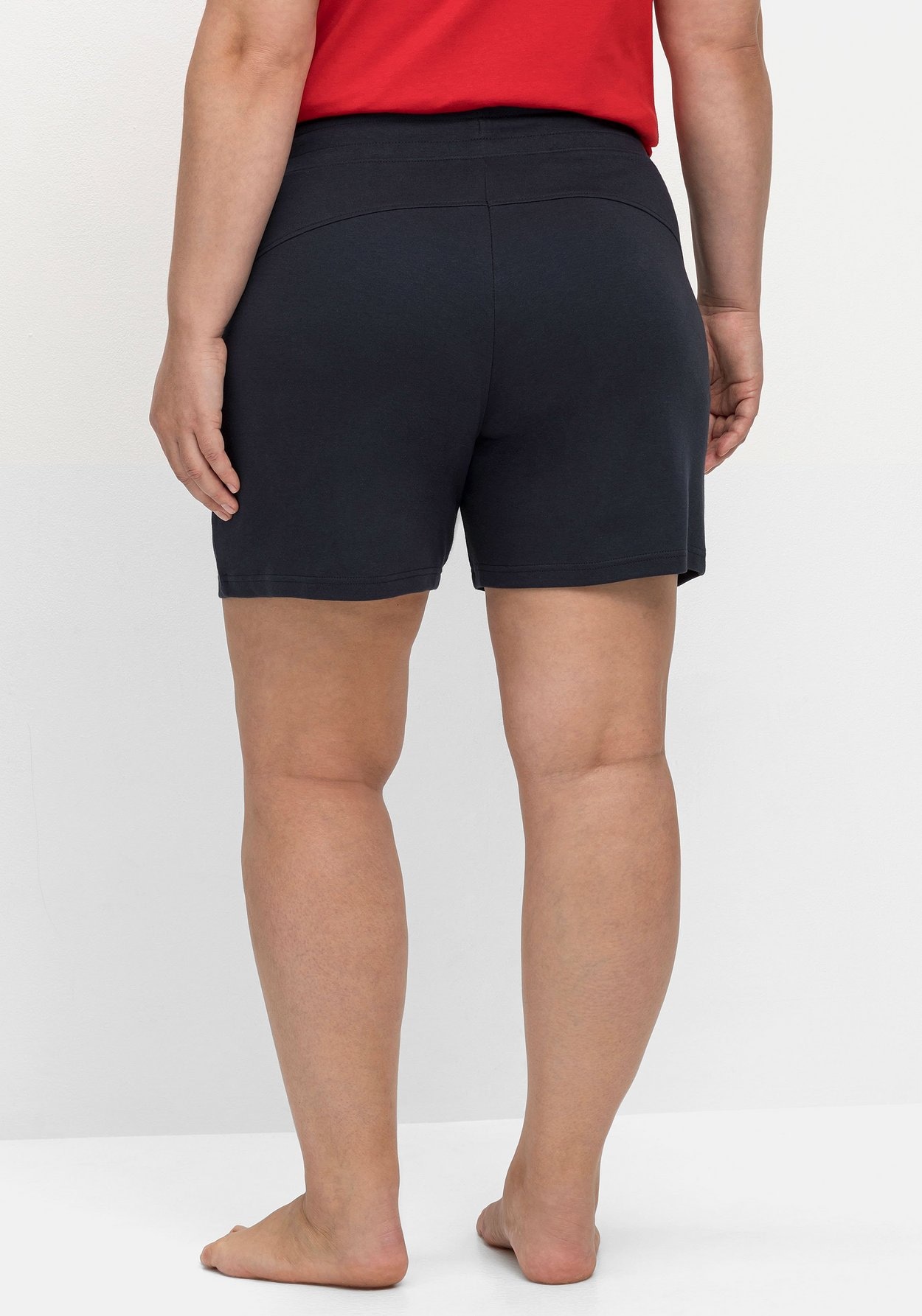 Sheego Shorts »Relaxshorts mit Kontrastdetails, aus weichem Interlock«