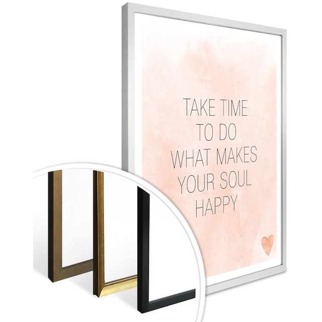 Wall-Art Poster »Take Time«, Schriftzug, (1 St.), Poster, Wandbild, Bild,  Wandposter bequem kaufen