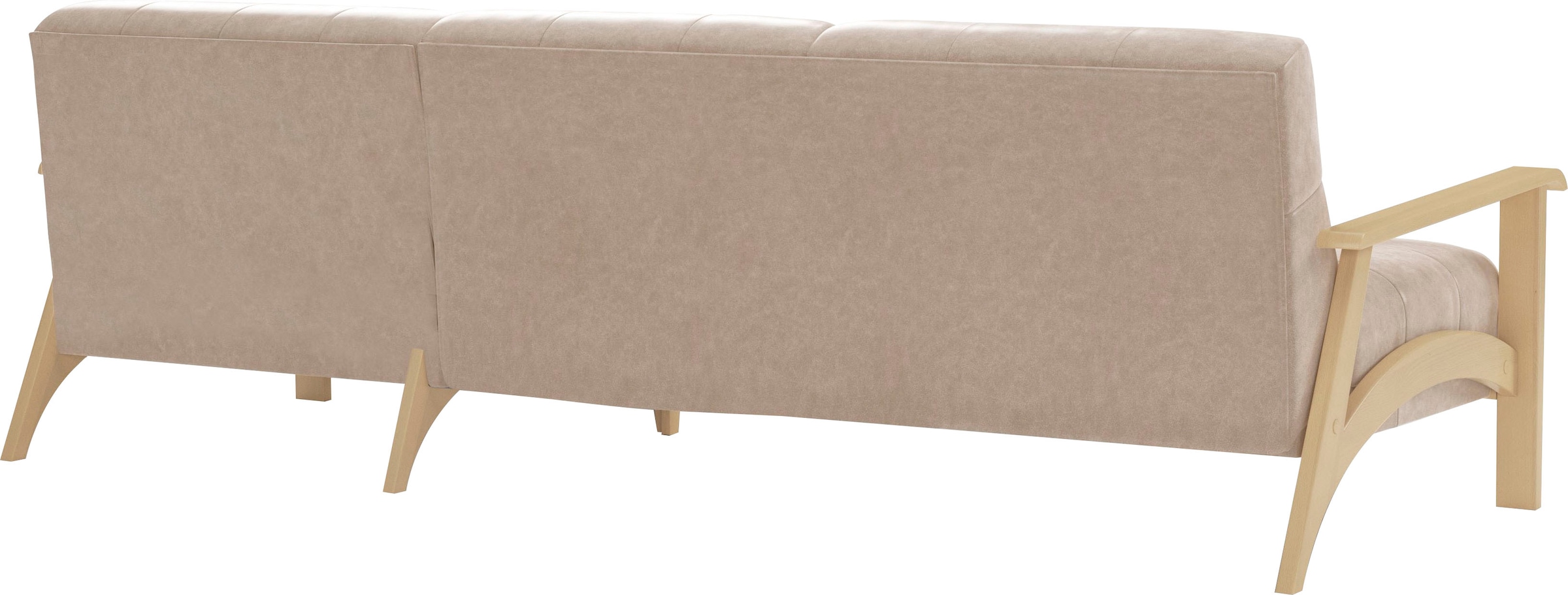 sit&more Ecksofa »Billund L-Form«, Armlehnen aus Buchenholz in natur, verschiedene Bezüge und Farben