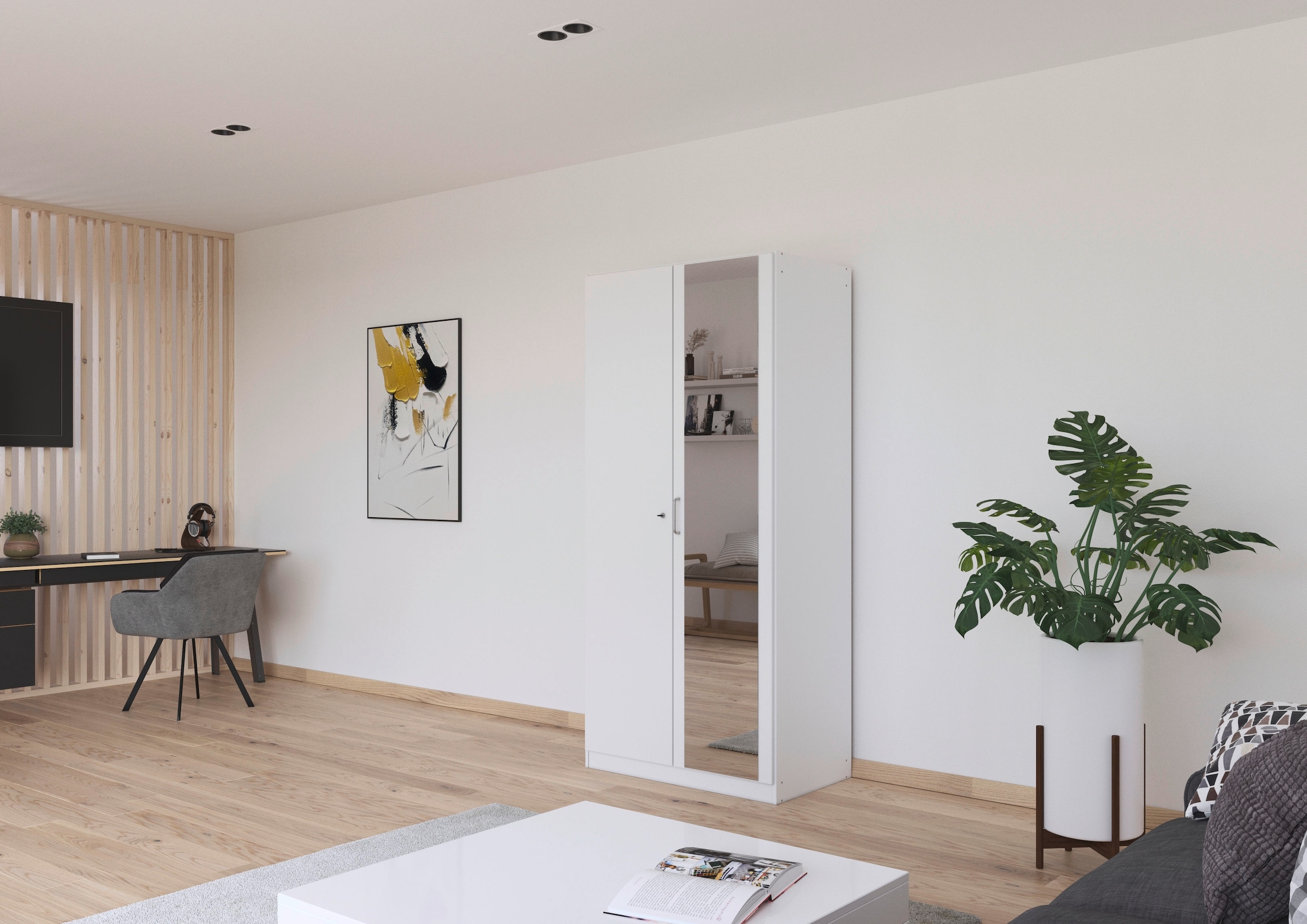 rauch Kleiderschrank »Schrank Garderobe Garderobenschrank Putzschrank Wäscheschrank BERGHEIM« Breite/Höhe/Tiefe: 91/197/54 cm,  mit viel Stauraum, rechte Tür abschließbar 2 Schlüssel MADE IN GERMANY