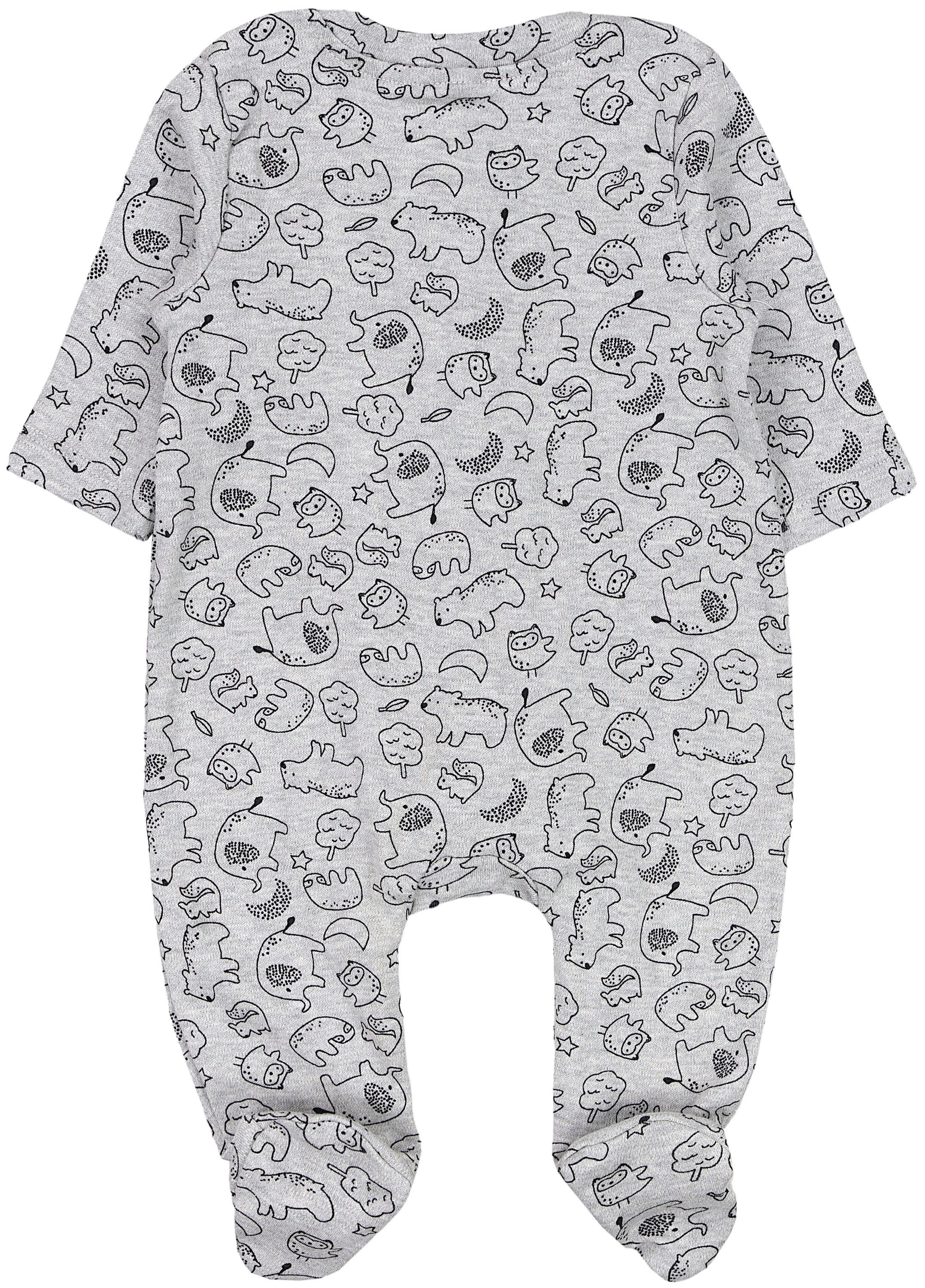 TupTam Strampler »Schlafstrampler Baby Jungen Schlafstrampler mit Fuß 3er Pack«