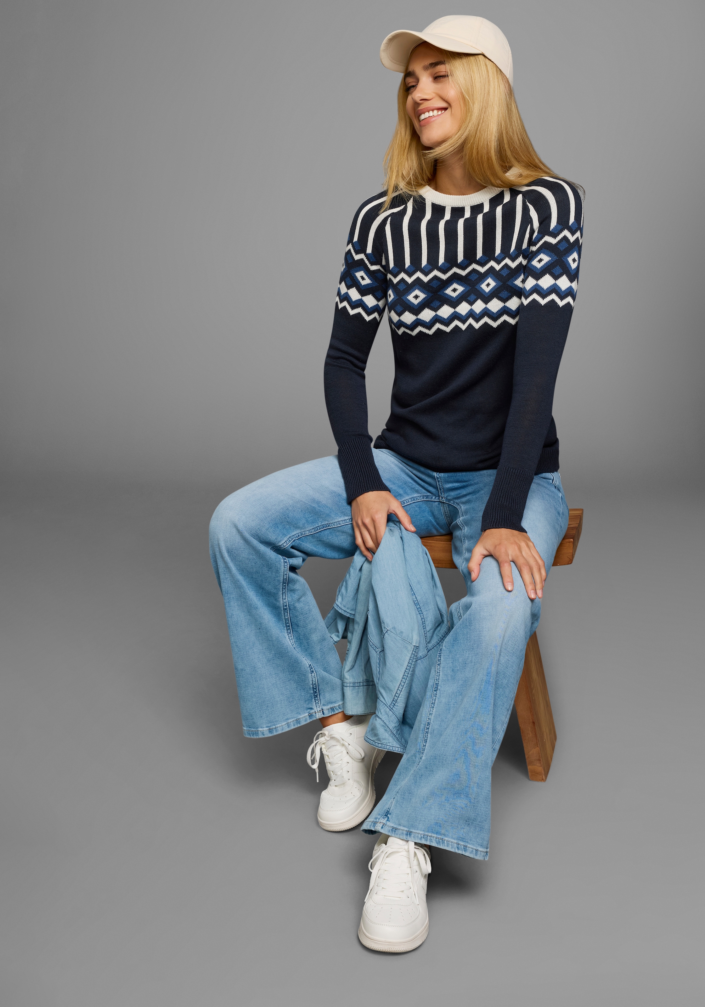 AJC Jacquardpullover, mit Norwegermuster in verschiedenen Farbvarianten