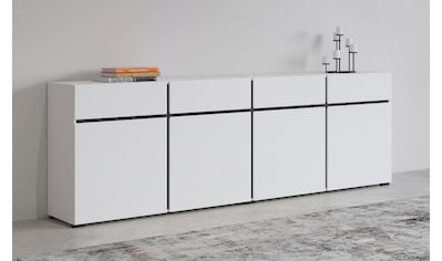 Sideboard »Cross,Breite 225 cm, moderne grifflose Kommode,4 Türen/4 Schubkästen«