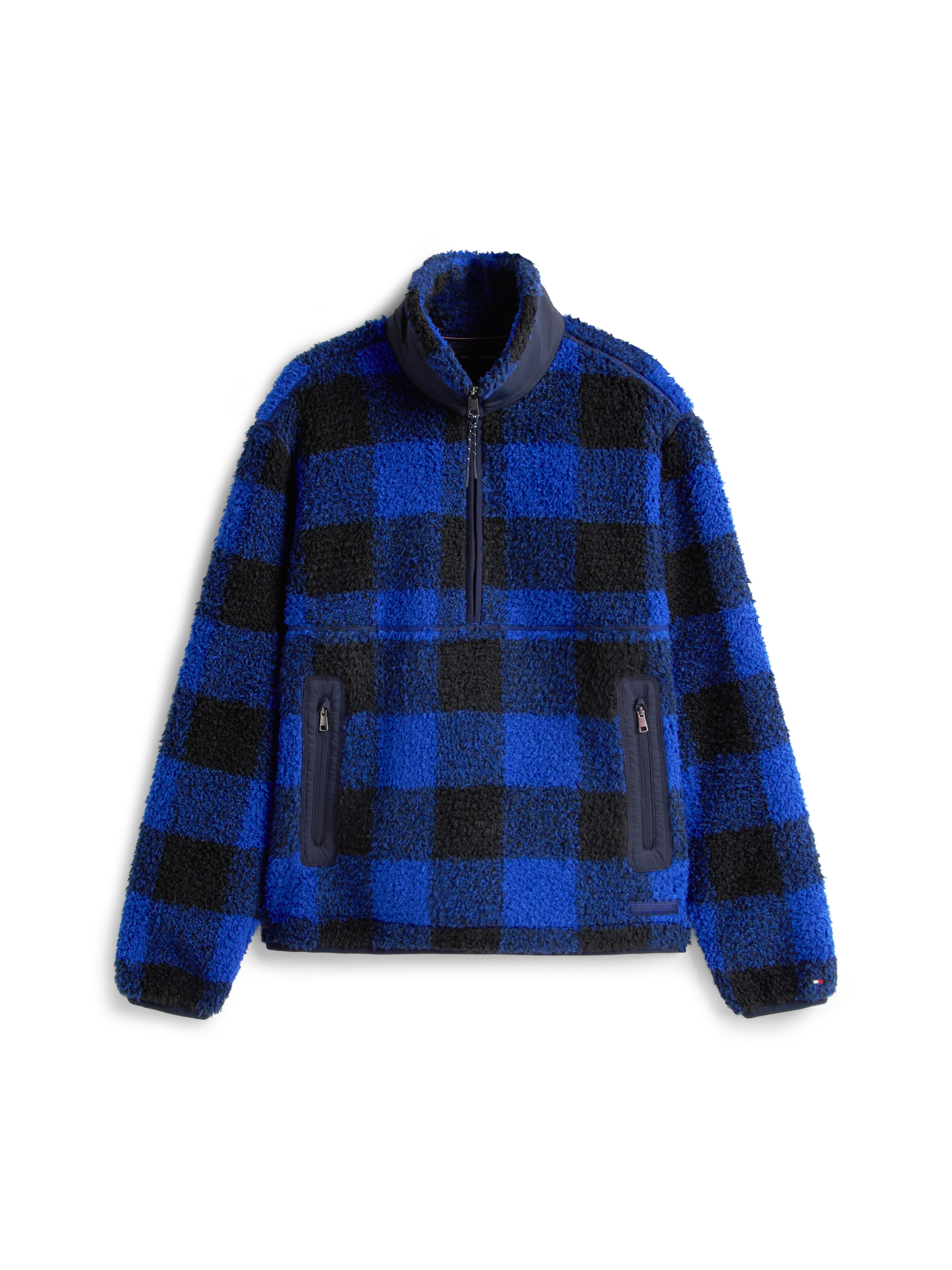 Tommy Hilfiger Fleecepullover »TEDDY FLEECE CHECK PULL OVER«, Regular fit mit Rundhalsausschnitt