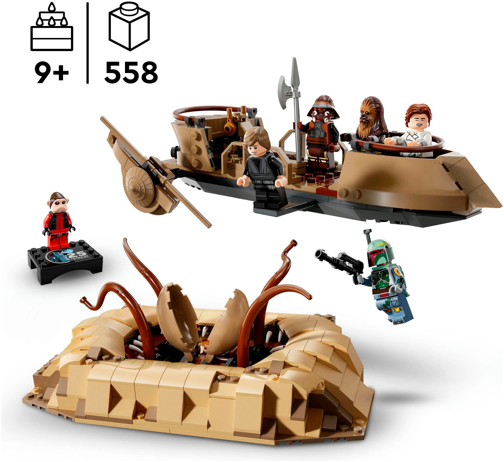 LEGO® Konstruktionsspielsteine »Wüsten-Skiff und Sarlacc-Grube (75396), LEGO Star Wars«, (558 St.), Made in Europe