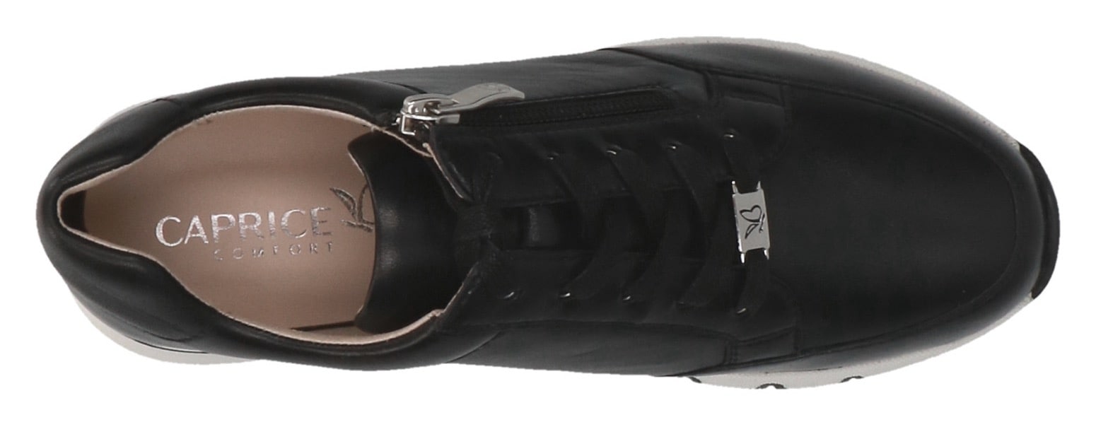 Caprice Keilsneaker, mit Reißverschluss, Weite H, Freizeitschuh, Halbschuh, Schnürschuh