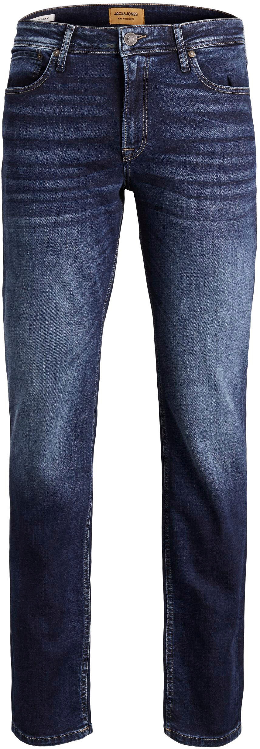Jack & Jones Regular-fit-Jeans »JJICLARK mit Used-Look und Stretch für den Alltag« mit Abriebeffekten