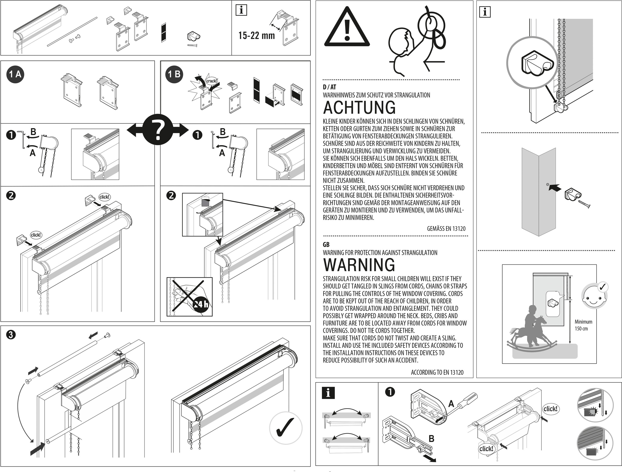 my home Doppelrollo »Duo Klemmrollo«, Lichtschutz, Sichtschutz, ohne Bohren, freihängend, vormontiert auf Montageschiene