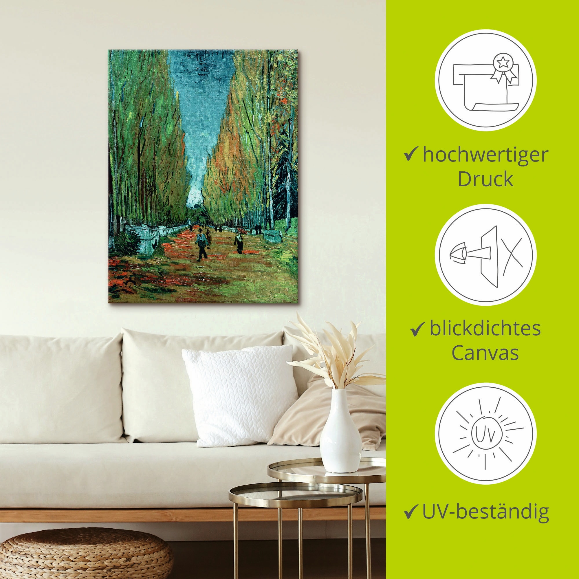 Artland Leinwandbild »Les Alyscamps«, Wiesen & Bäume, (1 St.), auf Keilrahmen gespannt